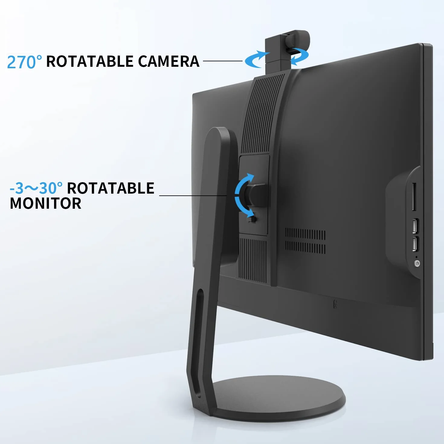 DREAMFYRE Komputer stacjonarny All-in-One 8GB RAM 512 GB SSD PC All-in-One i7 czterordzeniowy (do 3 GHz) 23,8 cala z odpinanym aparatem z regulowanym ekranem 2,4 G/5G, WiFi BT 4.2 IPS HD, czarny