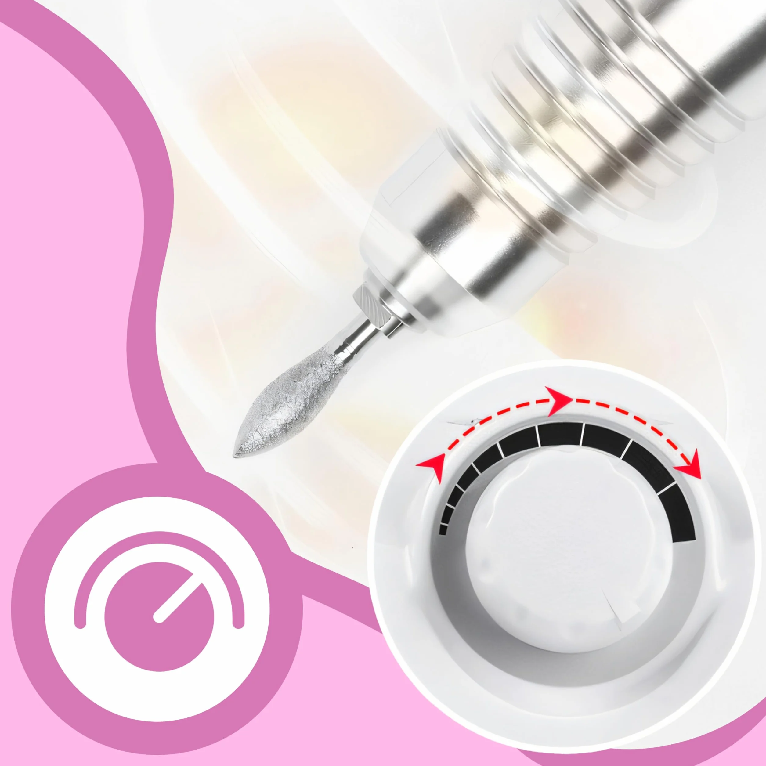 Retoo Elektryczna frezarka paznokci 45 000 obr./min, 65 W, zestaw 48 bitów, szlifierka żelowa, akrylowa, manicure, pedicure, pedał, zmiana kierunku