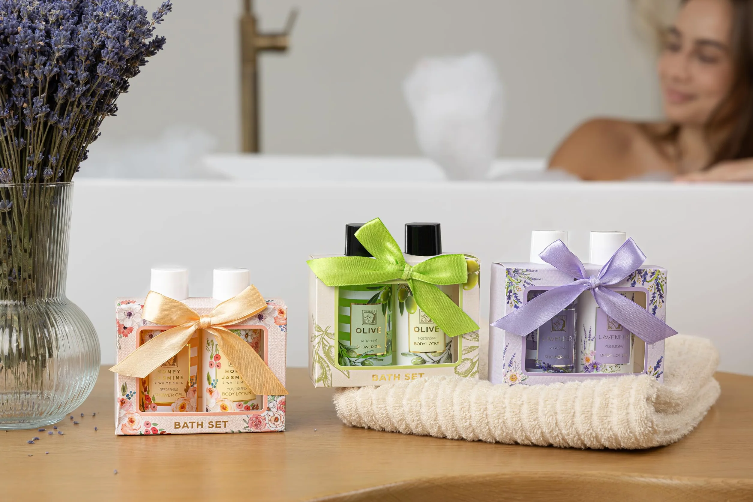 Accentra Zestaw prysznicowy OLIVE 2-częściowy żel pod prysznic balsam do ciała prezent wellness