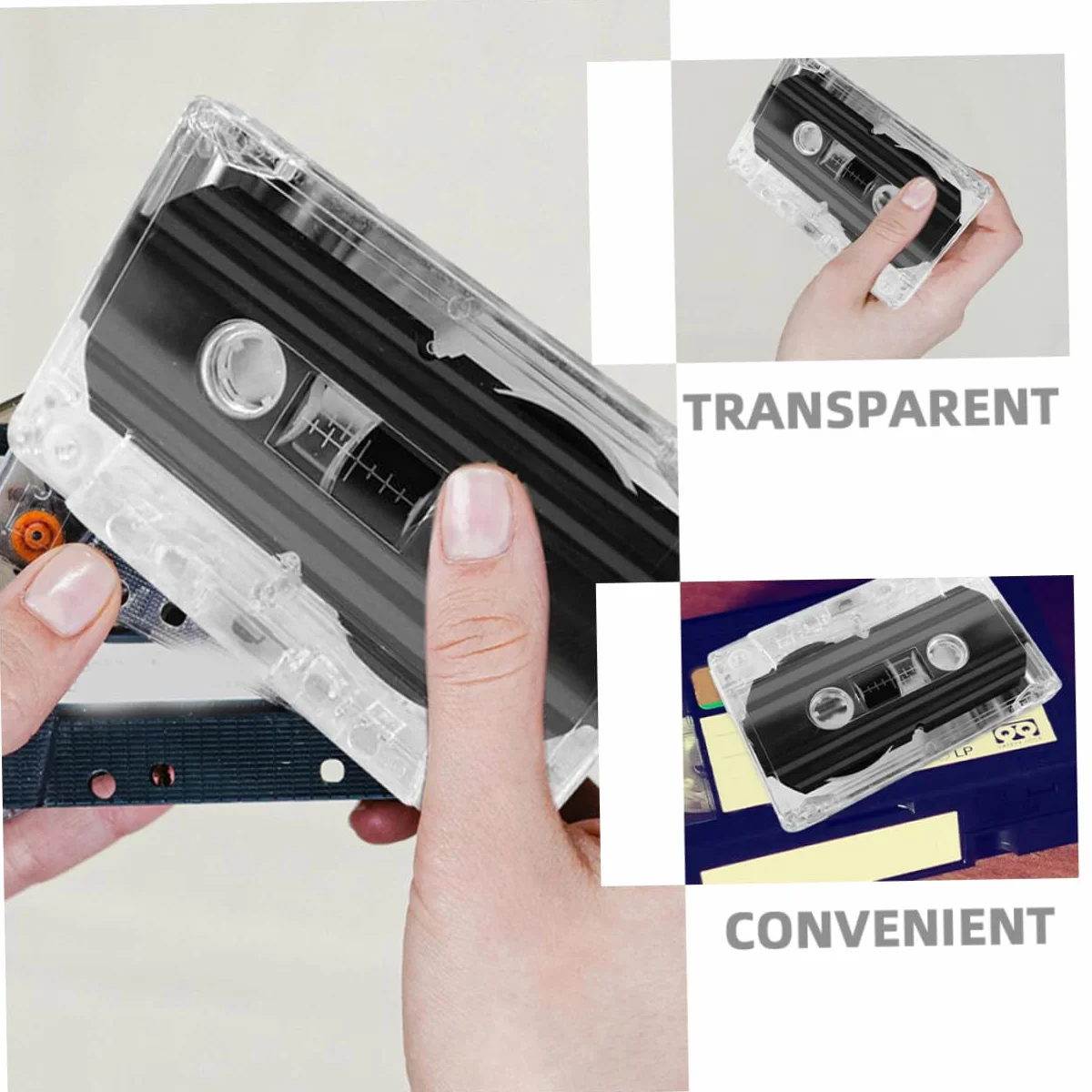 Jojofuny 6 sztuk Przezroczyste Pojemniki Kasety Plastikowe Etui Organizery Kasety Audio