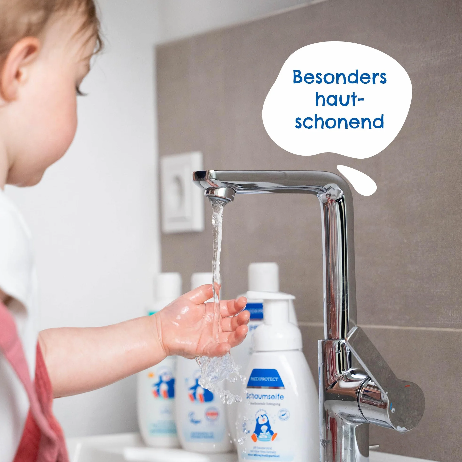 PAEDIPROTECT Mydło w piance dla dzieci i dorosłych 250 ml, bezzapachowe i nawilżające, antybakteryjne mydło z aloesem i gliceryną, oczyszczające, wzmacniające odporność i regenerujące, wegańskie mydło do rąk o neutralnym pH