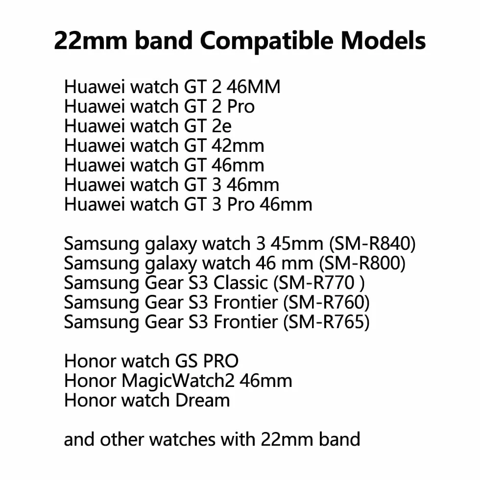 Pasek Kompatybilny z Huawei Watch GT2 46mm/GT2 Pro/GT3 46mm/GT3 Pro 46mm, 22mm Silikonowy Pasek Zamienny do Samsung Galaxy Watch 3 45mm/Galaxy Watch 46mm