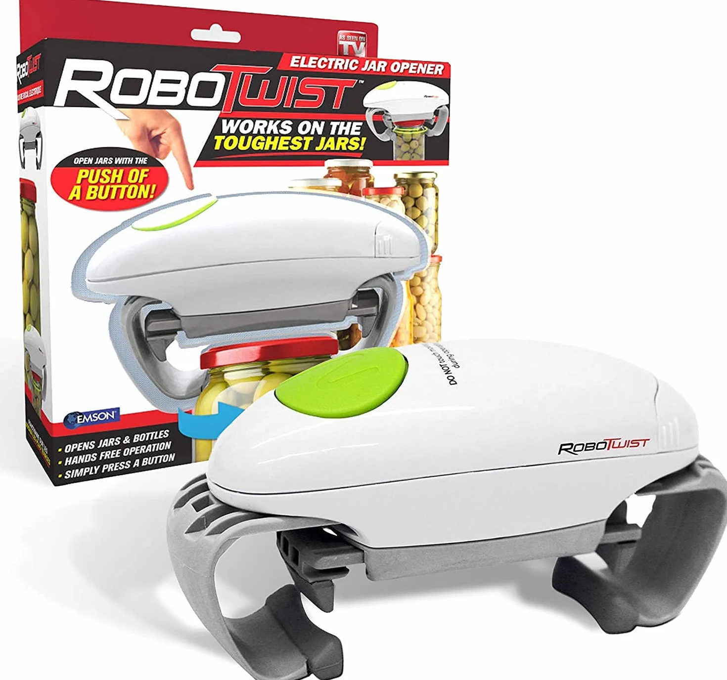 Robo Twist Elektryczny otwieracz do słoików – oryginalny elektryczny otwieracz do słoików RoboTwist One Touch