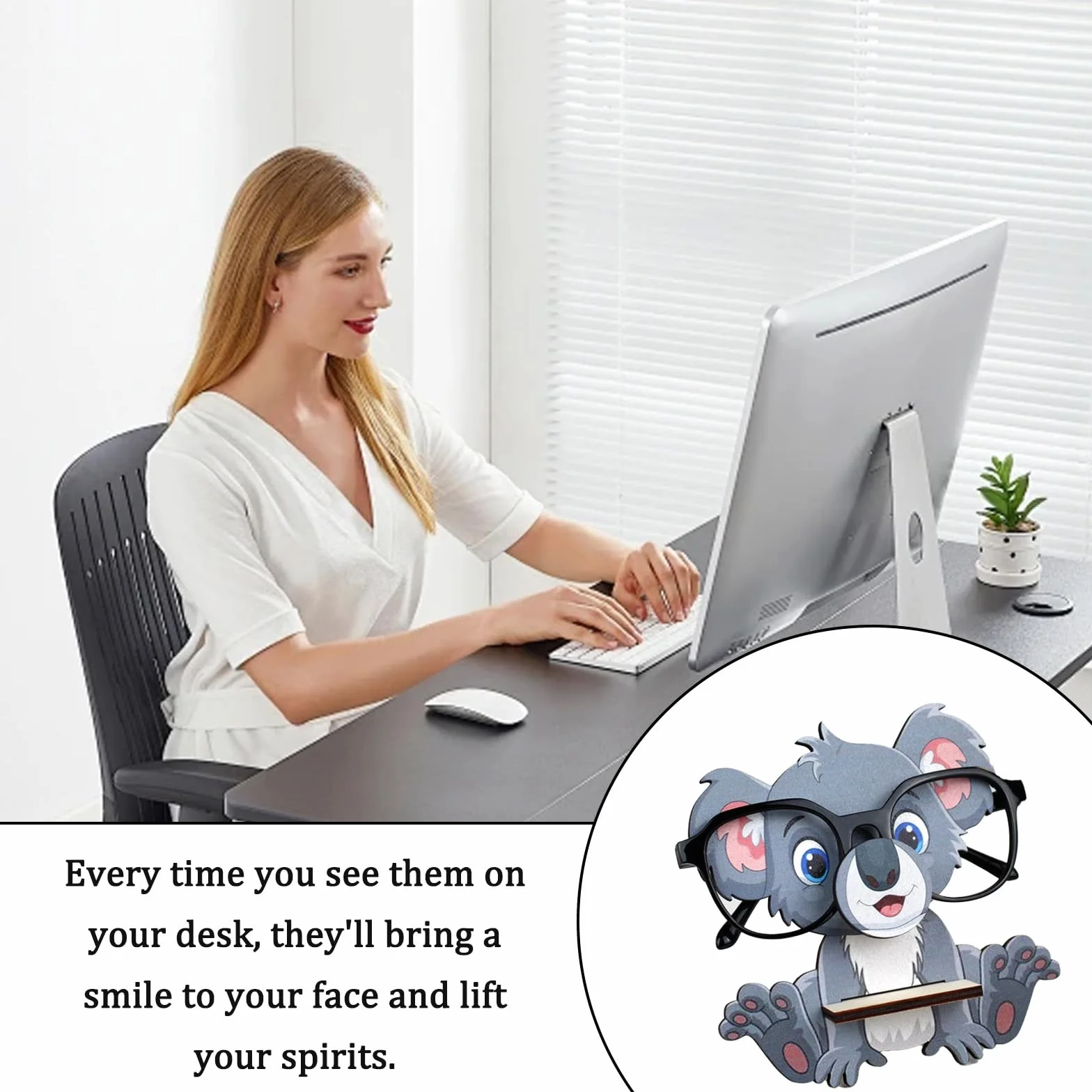 Koala stojak na okulary z drewna, zabawny stojak na okulary, stojak na okulary, stojak na okulary przeciwsłoneczne, do sypialni, biura, na biurko