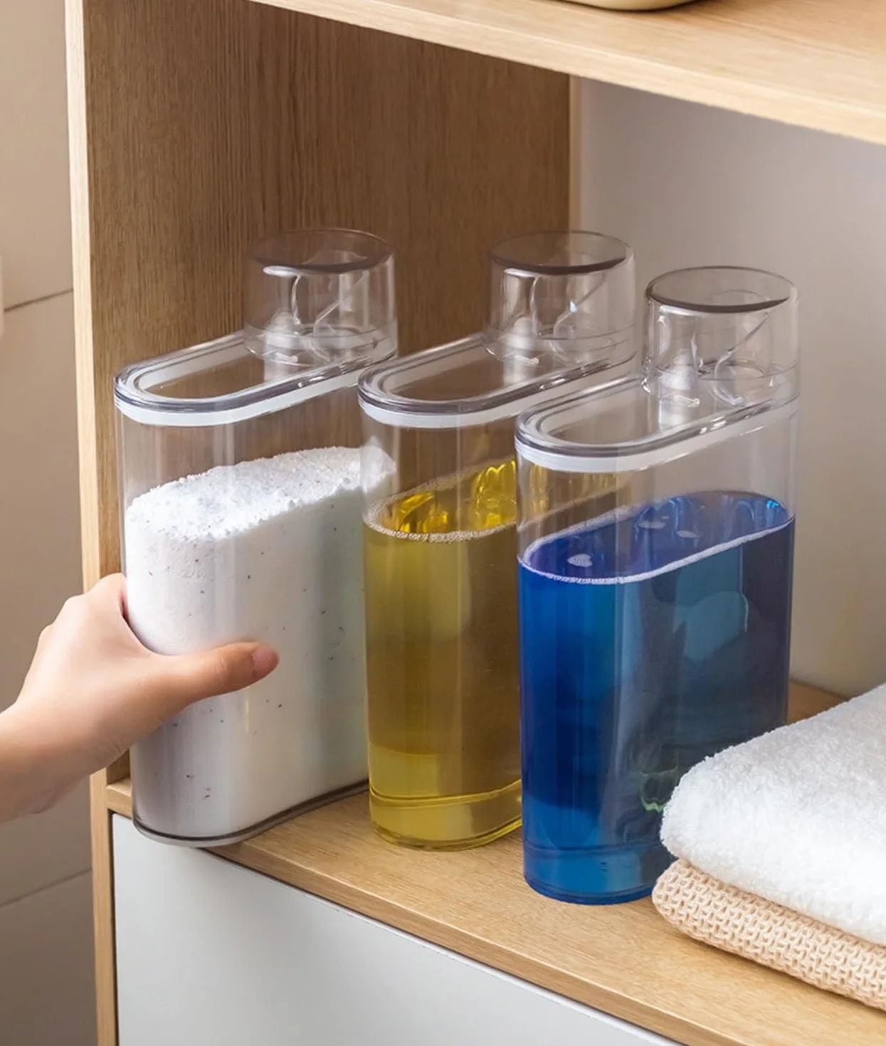 Dozownik detergentów do prania 1300 ml pojemnik na koraliki do zmiękczania tkanin
