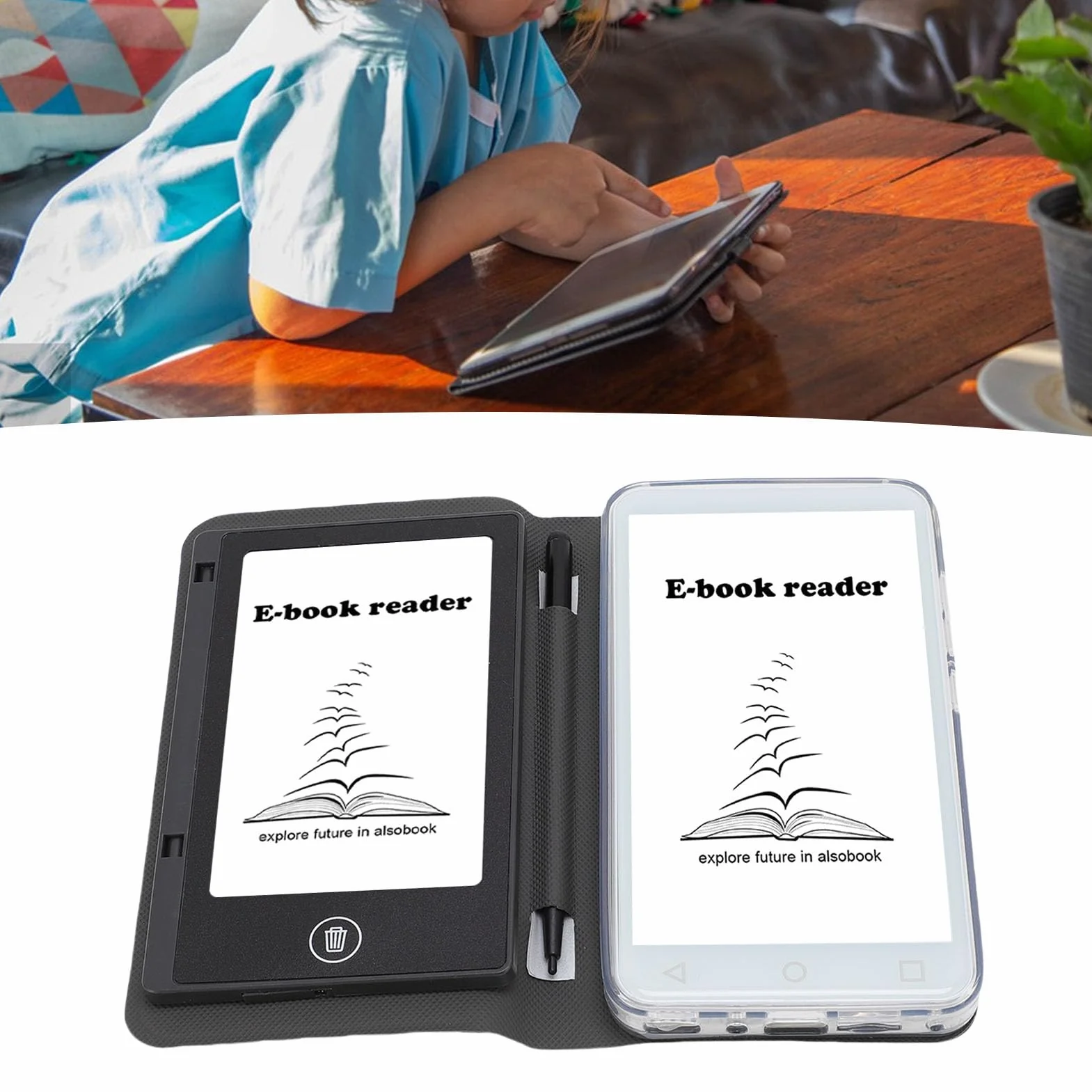 Czytnik Ebooków z Ekranem Dotykowym, Wyświetlacz 5 Cali 480x854, Wi -Fi, 2GB 16 GB Pamięci, Regulowany Rozmiar Czcionki, System Operacyjny 5.1 z Słuchawkami
