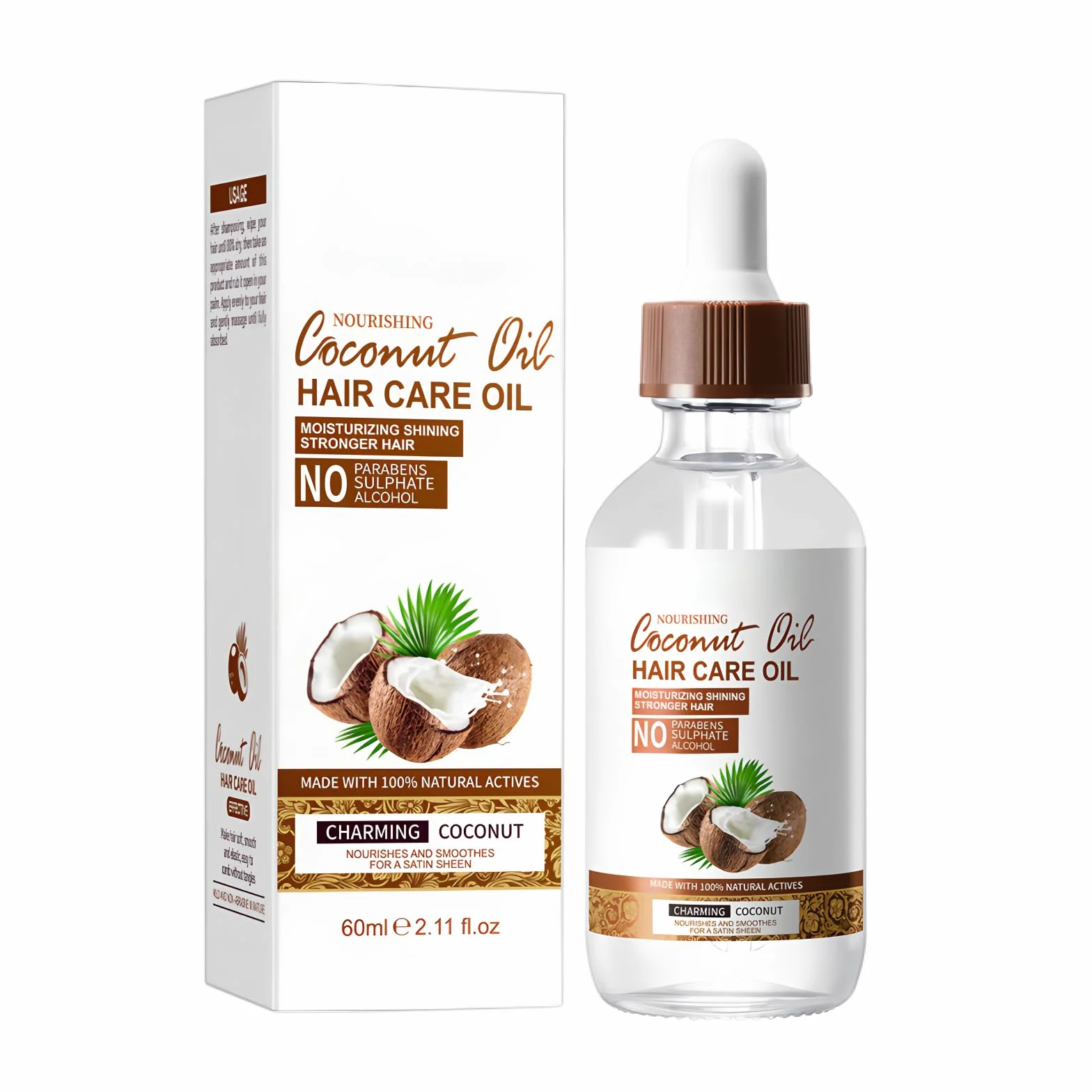 Olejek kokosowy do włosów 60 ml nawilżający regenerujący