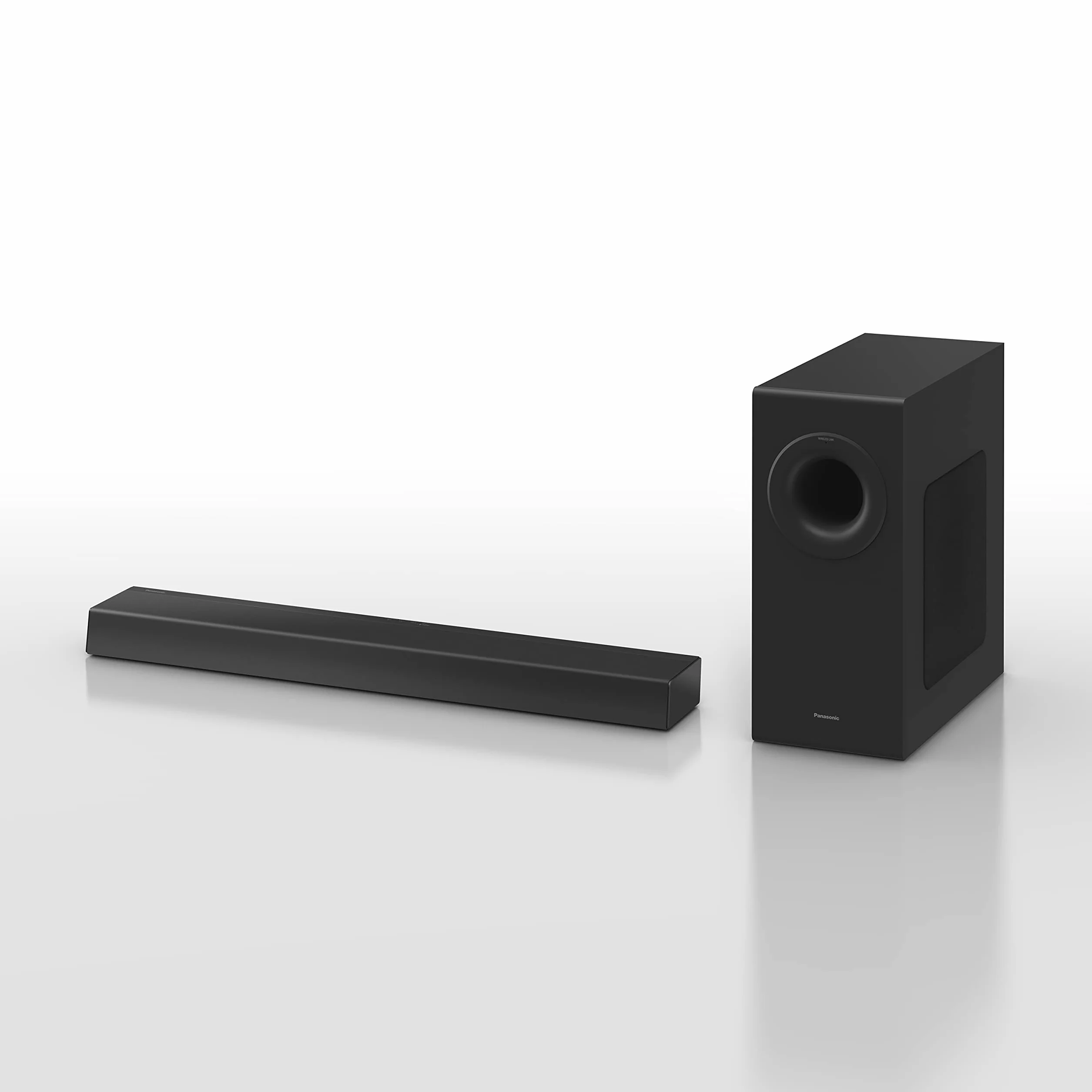 Panasonic SC-HTB490 smukły soundbar z potężnym basem (320W, bezprzewodowy Subwoofer, HDMI, Bluetooth, Porty Bass Reflex, 5 trybów dźwięku), czarny
