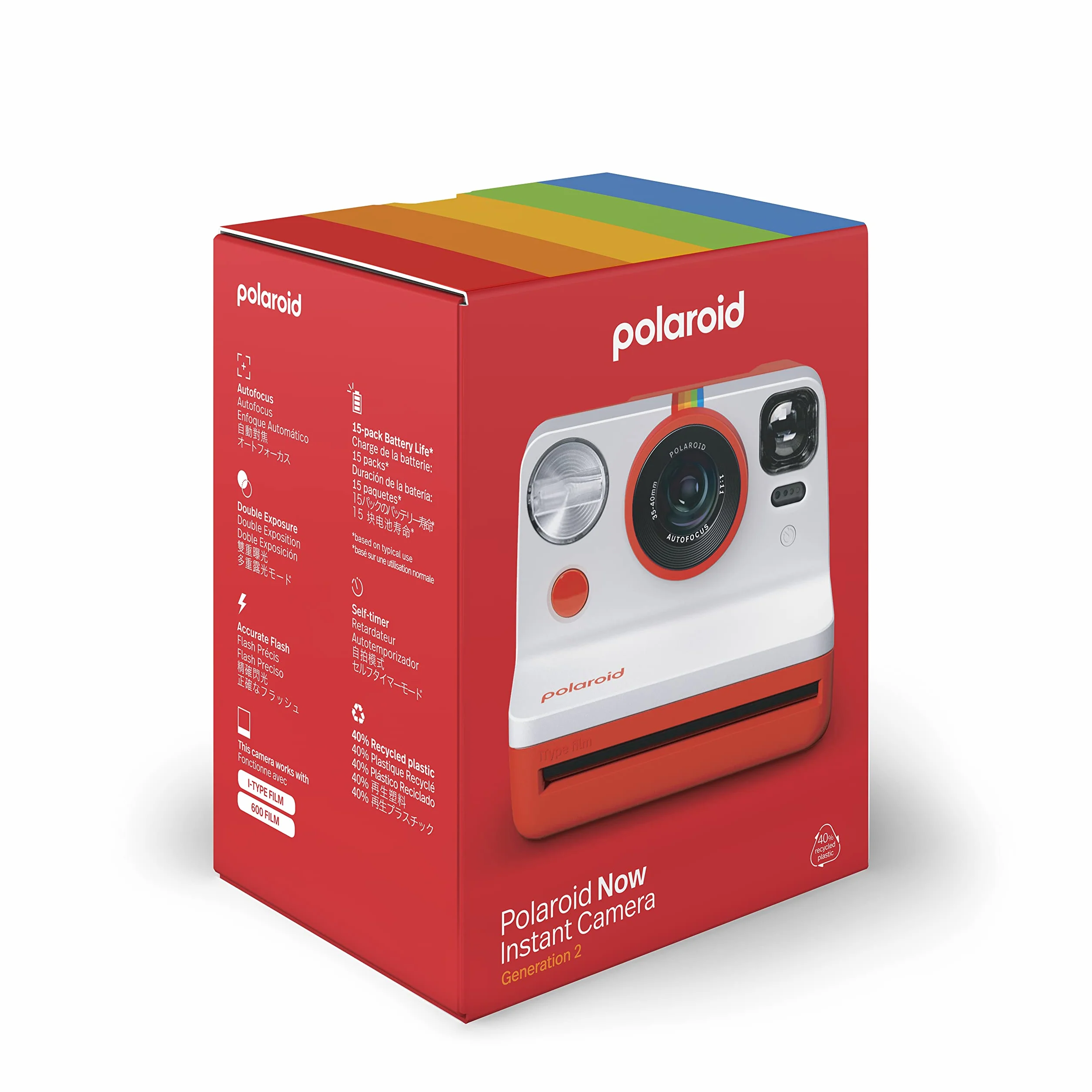 Polaroid Teraz Gen 2 Natychmiastowa kamera - Czerwony (9074)