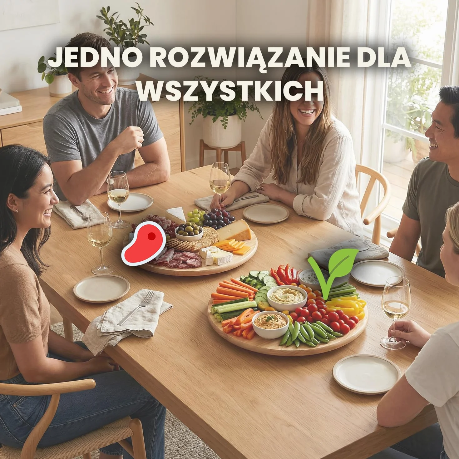 Drewniany talerz obrotowy 40 cm okrągła platforma do serwowania na stół