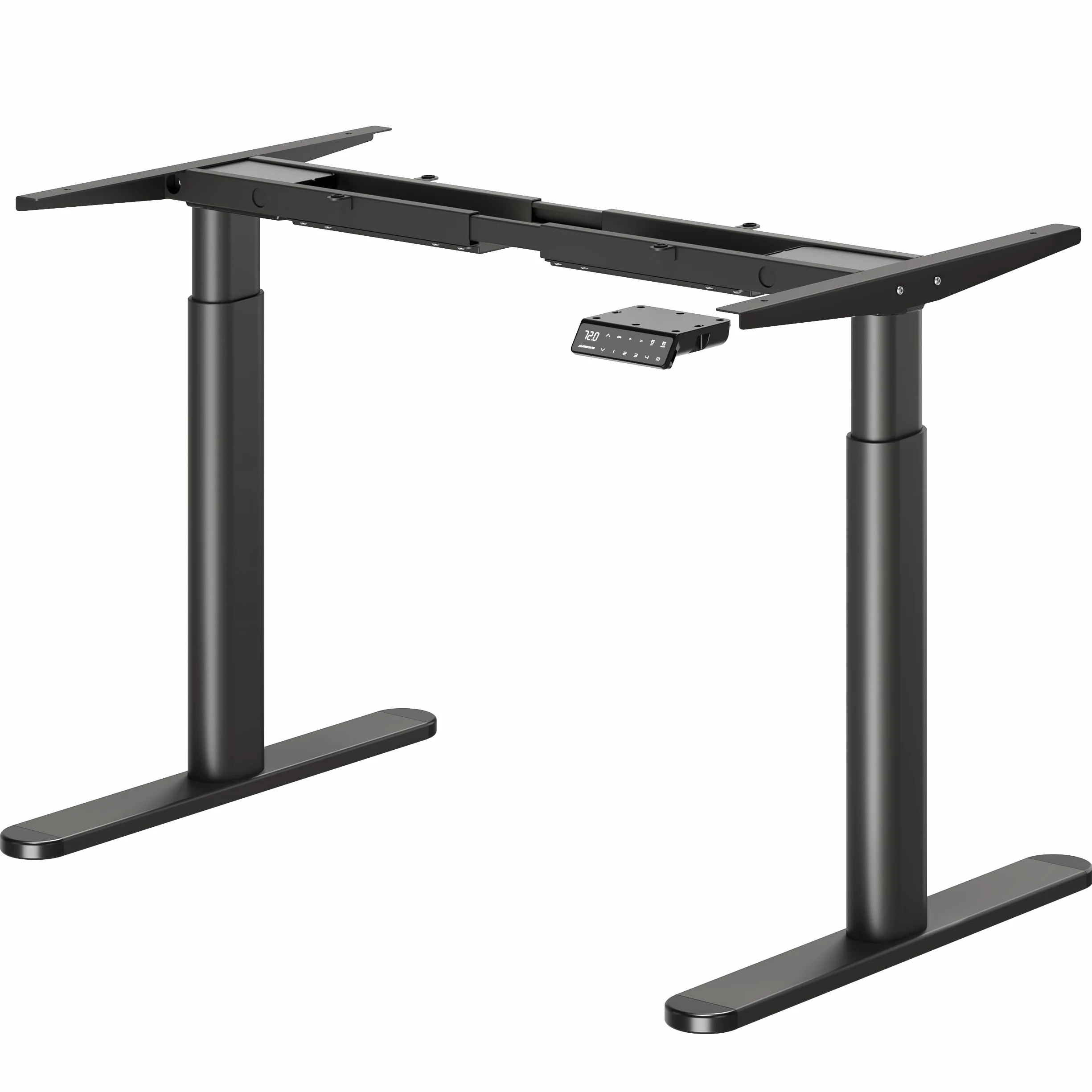 MAIDeSITe EL2 Pro Art stelaż na biurko z regulacją wysokości, owalna konstrukcja nóg, elektrycznie regulowana wysokość, podwójny silnik, nośność 160 kg, z 4 sterowaniami pamięci i funkcją ochrony