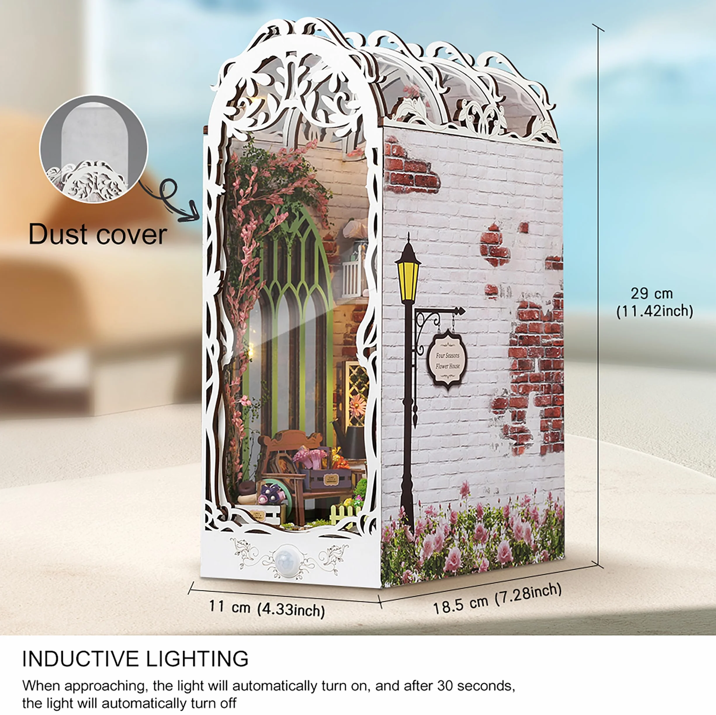 Zestaw do książek LED ozdobny uchwyt na podpórki 3D drewniane puzzle dla dorosłych książka książka dekoracyjna wkładka do domu ozdoby dla nastolatków dziewczyny