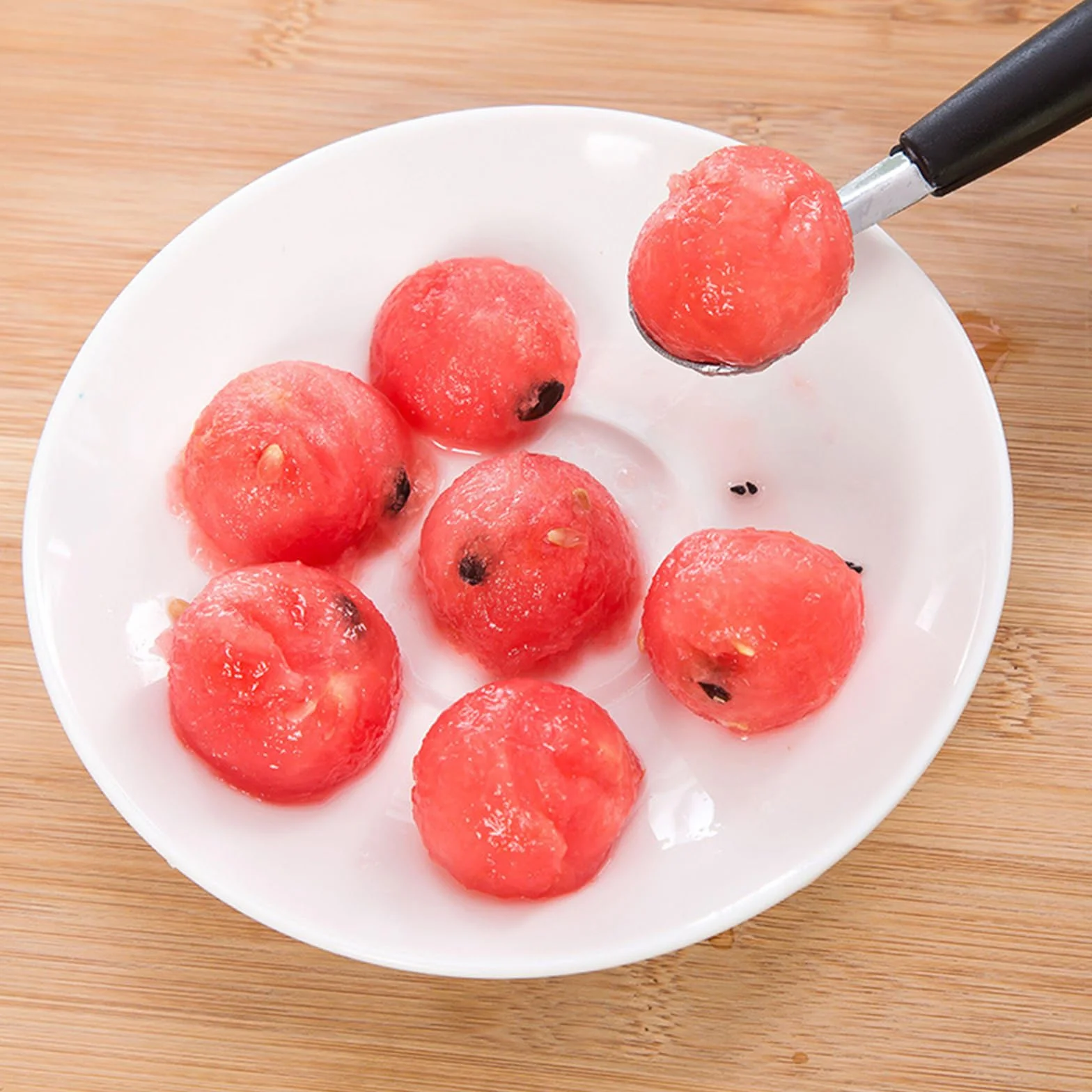 Zestaw 3 dwustronnych łyżek do wykrawania kulek, ze stali nierdzewnej, małe foremki do wykrawania melonów, niezbędne do przyrządzania owoców, porcjowania
