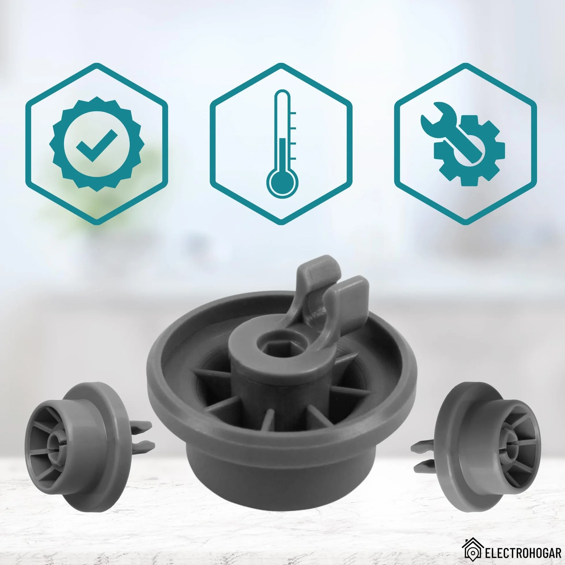Bosch Rolki do Kosza Zmywarki Kompletny Zestaw 8 Kółek Dolna Taca Siemens Balay Beko Indesit Neff