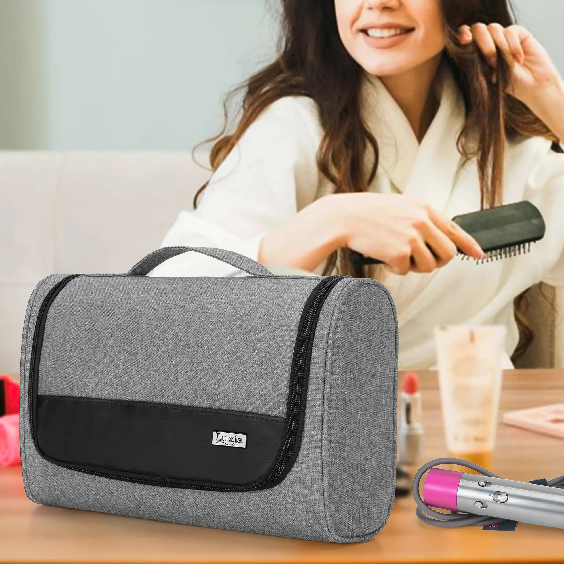 Luxja Aufbewahrungstasche für Airwrap Styler, Reisetasche für Airwrap Styler und Zubehör, Szary