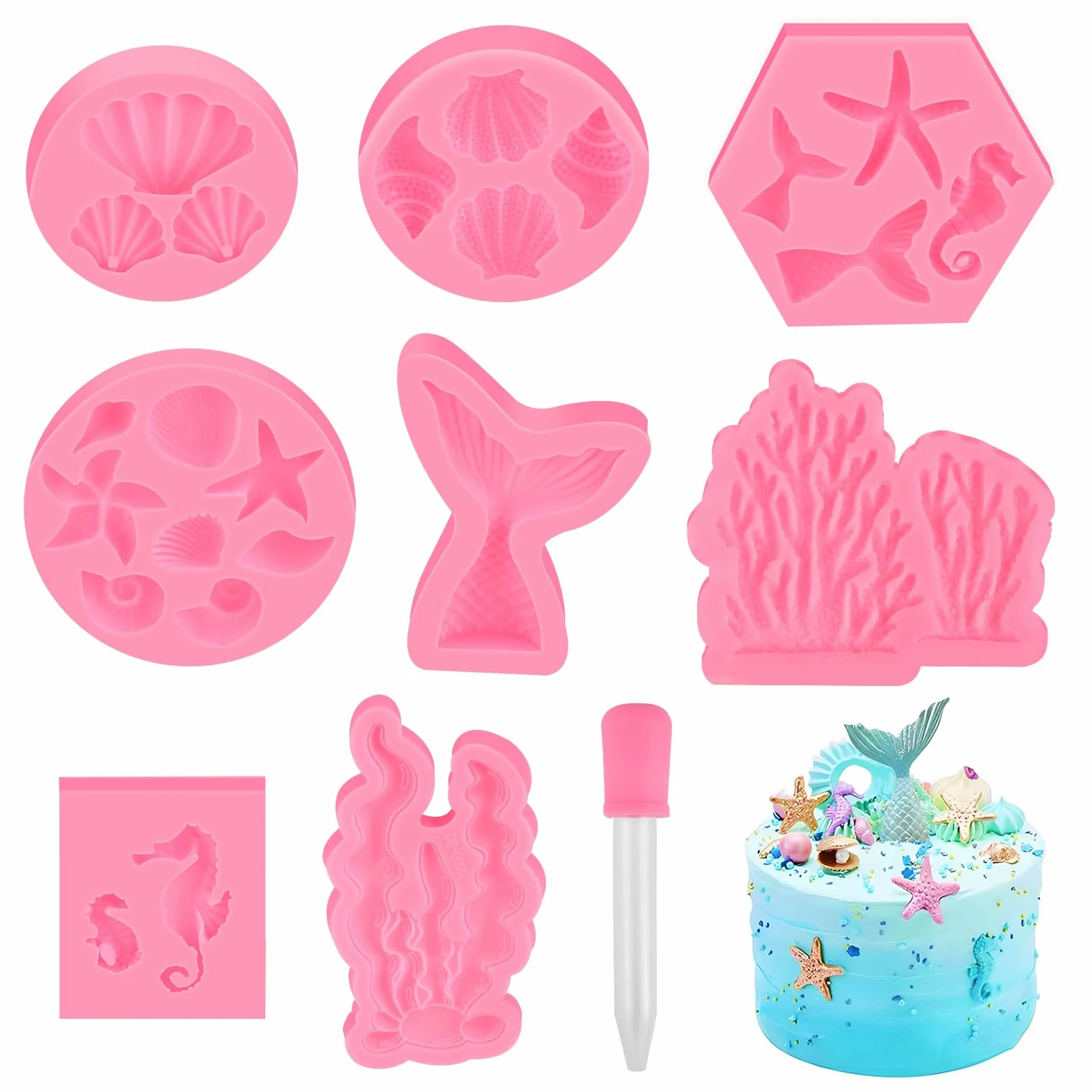 Silikonowe formy do pieczenia 3D motyw zwierzęcy syrenka dekoracja tortów fondant 1 sztuka