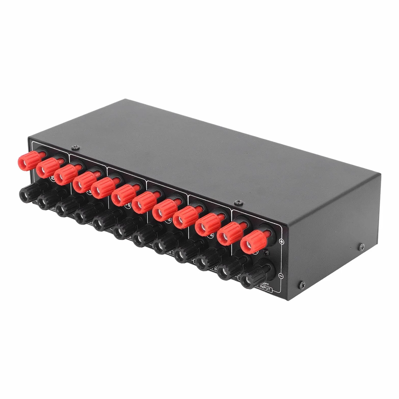 Głośnik, przełącznik wyboru pasywny, 4 wejścia, 2 wyjścia stereo audio rozdzielacz box z niezależnymi regulatorami głośności 300 W