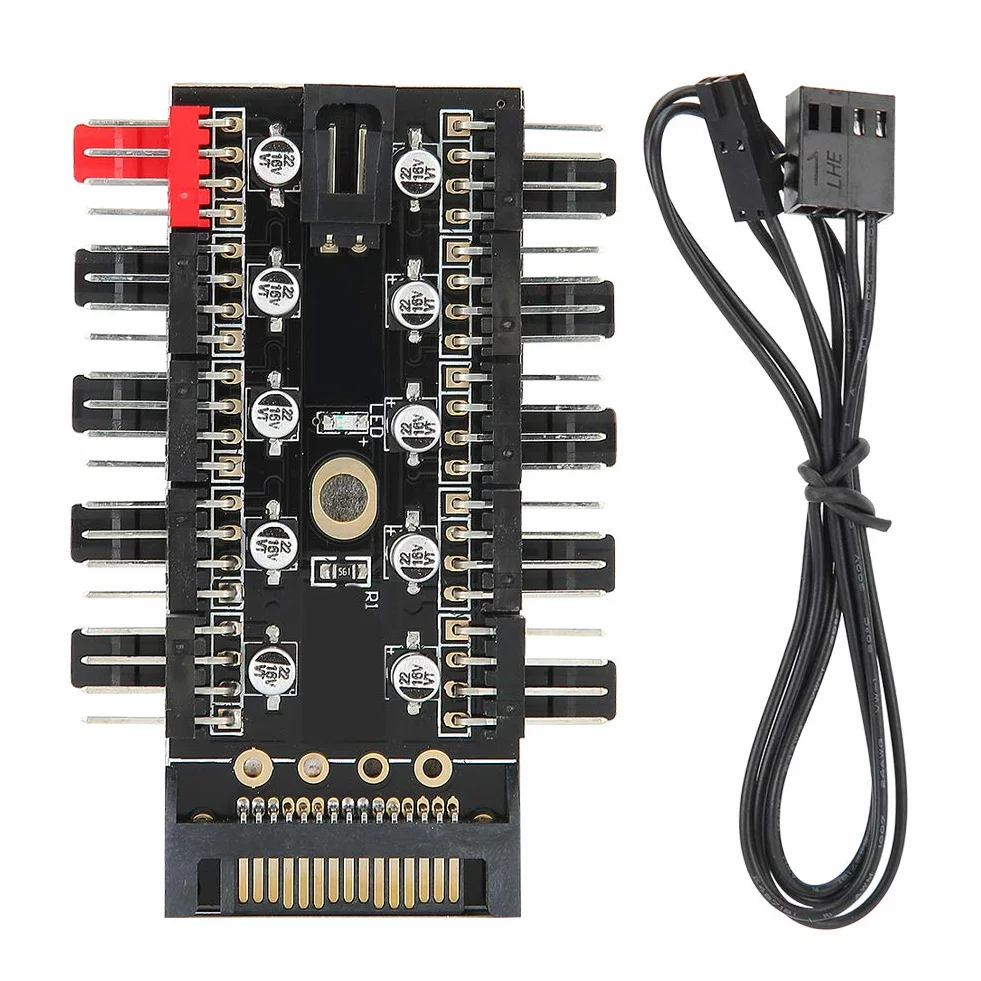 Koncentrator sterowania PWM do wentylatora obudowy komputera, 4-pinowy rozdzielacz chłodzenia procesora, kontroler SATA/4D (SATA) 12V