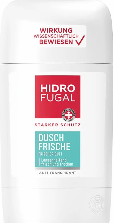 Hidrofugal SILNA OCHRONA Dusch Frische Antyperspirant w sztyfcie, szybkoschnący, bez alkoholu etylowego, unisex, długotrwała ochrona 50 ml