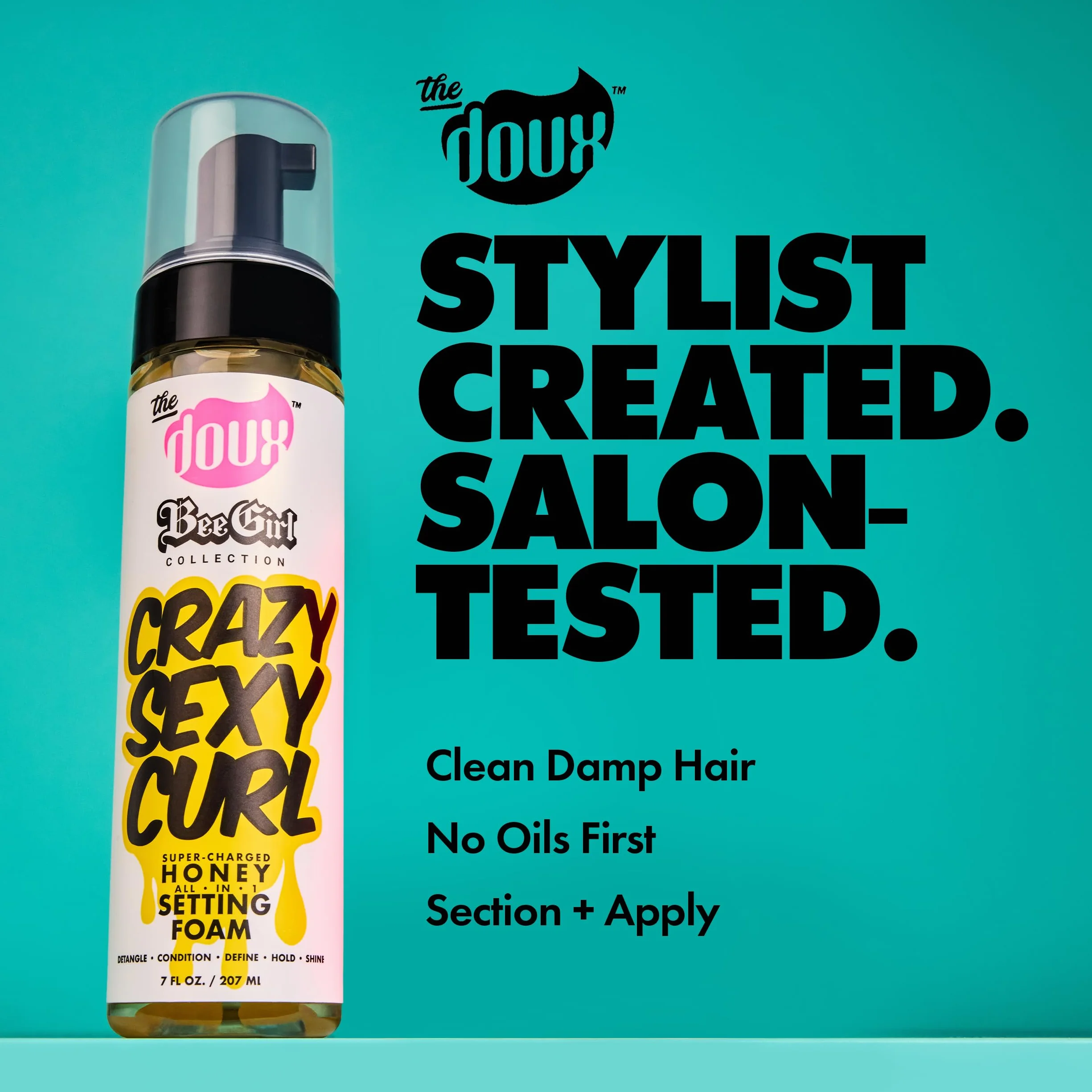 The Doux Bee Girl Crazy Sexy Curl Honey Setting Foam, 207 ml