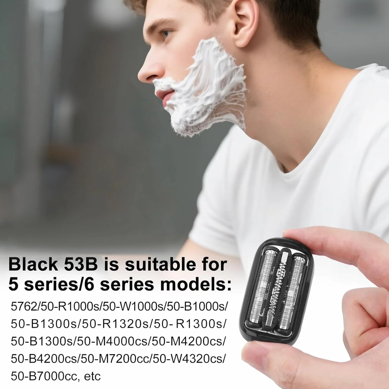 53B głowice golące serii 5, głowica tnąca S5, kompatybilna z męskimi golarkami serii 5 i 6, wygodne i bezbolesne golenie, do Series 5018S 5049S 5762 5764 6075CC 6020S 6040CS