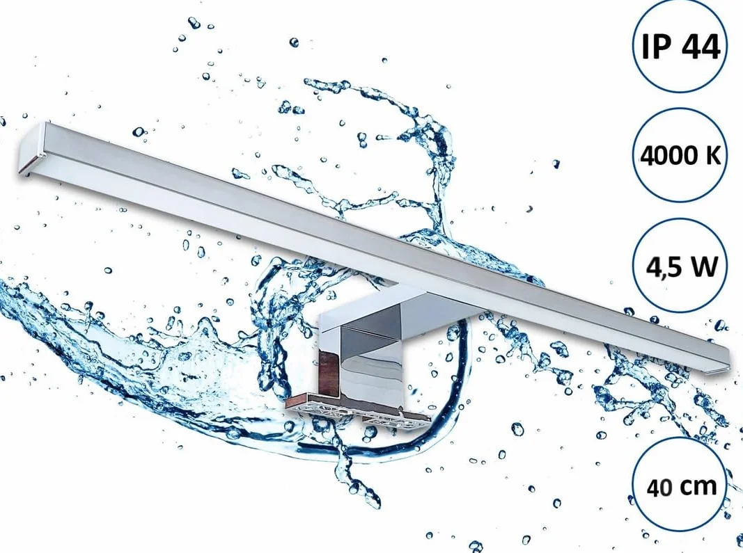 Lustro Łazienkowe LED 50x60x10 cm IP44 Białe Prostokątne