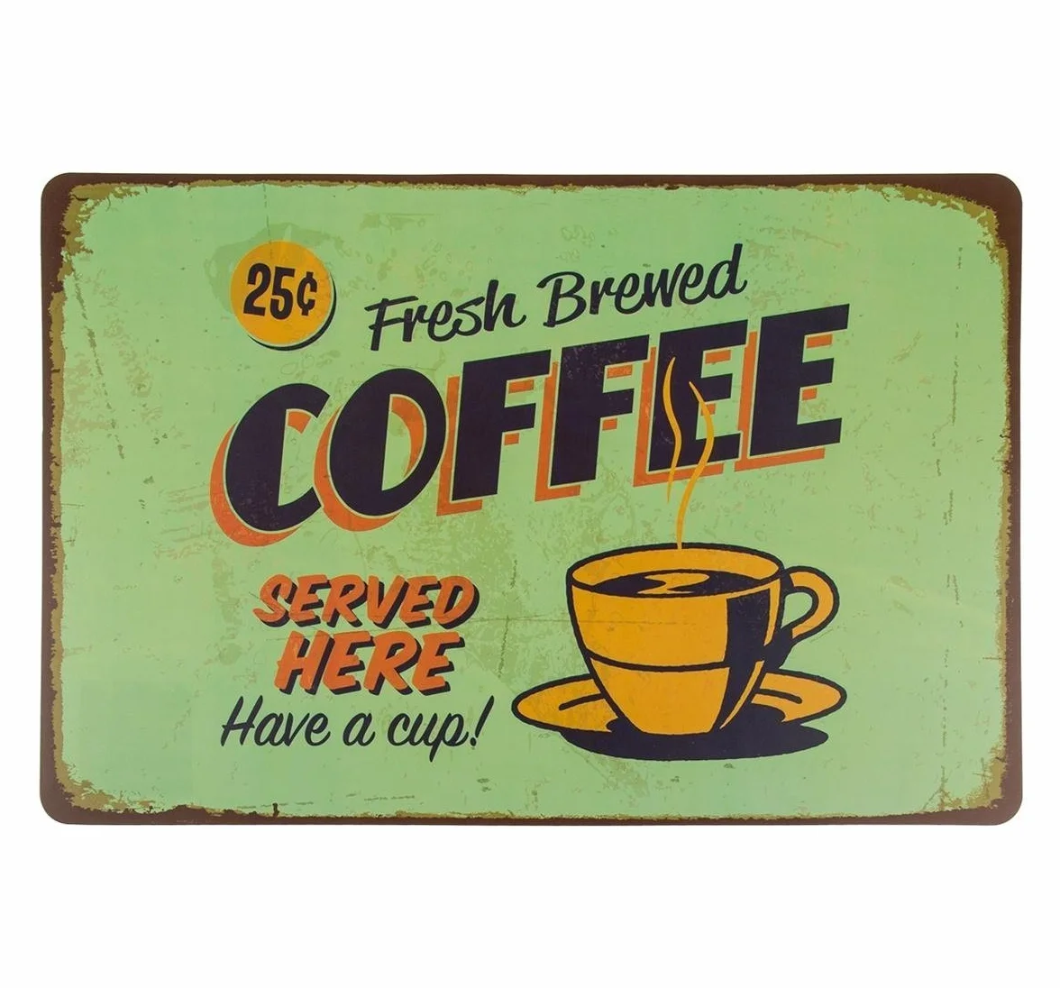 Zestaw 4 stołowych Retro Coffee Shop plastikowe zmywalne 43 x 28 cm