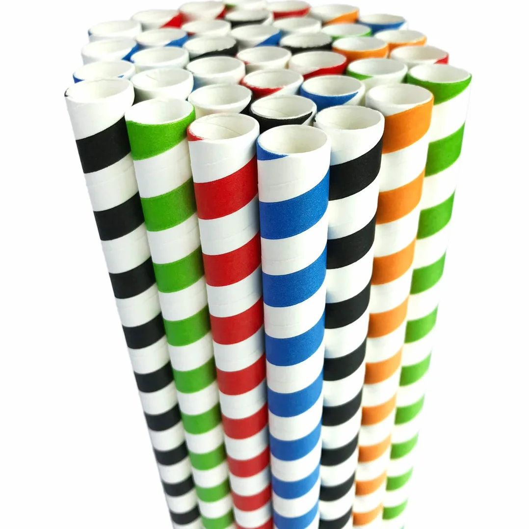 Słomki Jednorazowe Bubble Tea Papierowe Jumbo 1,3 cm 50 sztuk