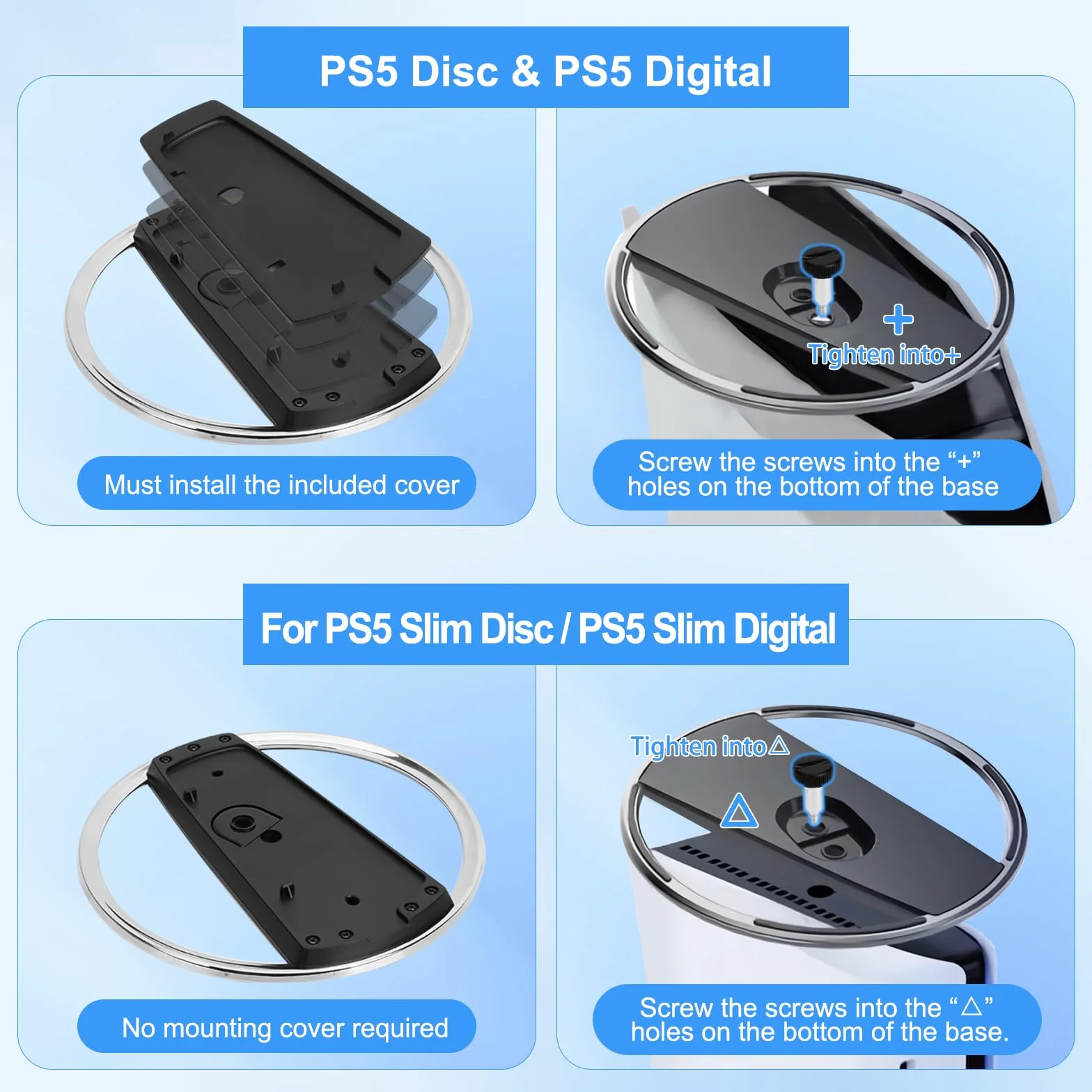 Sweetone Pionowa podstawa do konsoli PS5 Slim, pionowy stojak do konsoli PS5 Disc i Digital Edition, zapewnia stabilność, stojak na PS5, kompatybilny z akcesoriami PlayStation 5
