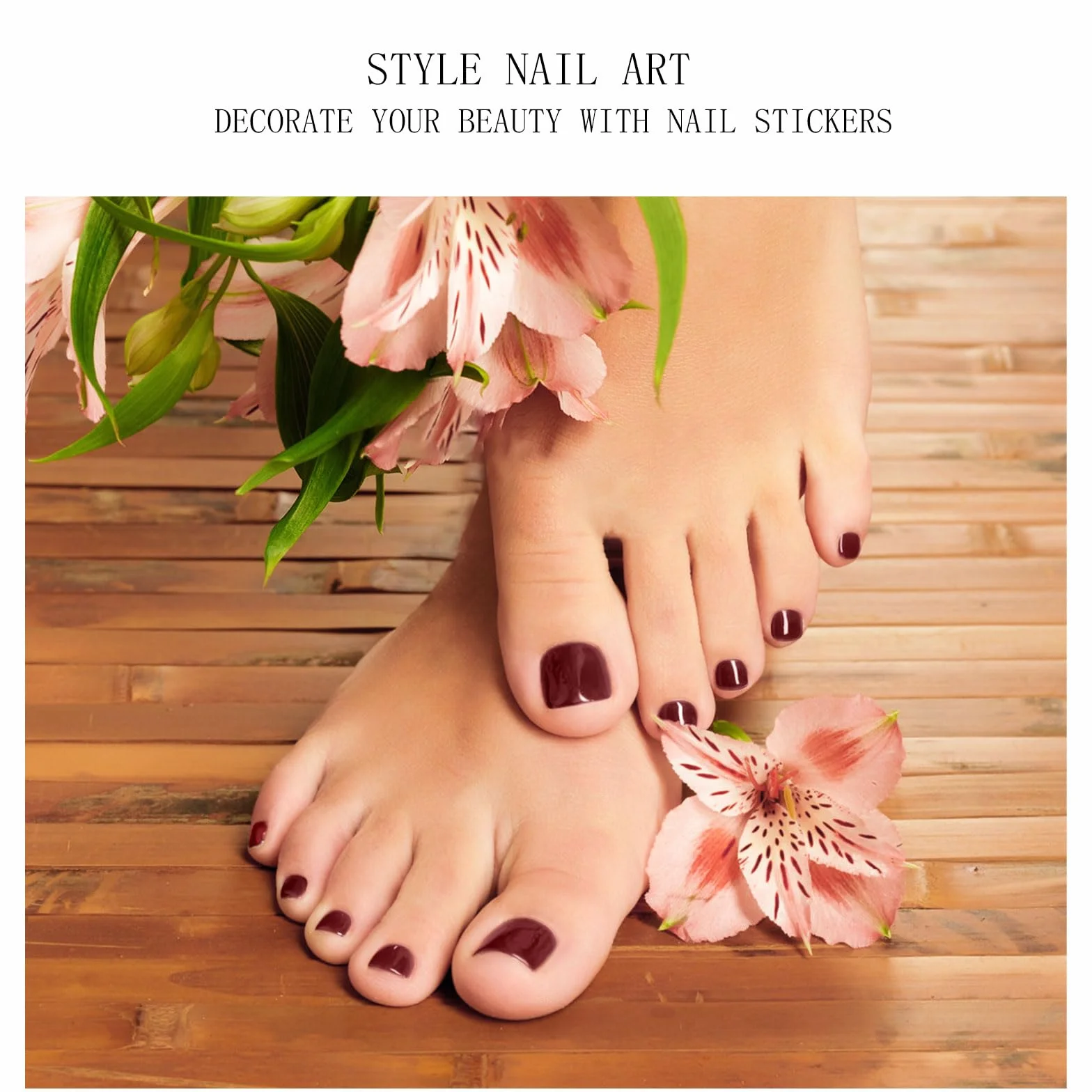 JMEOWIO Wino Czerwona folia do paznokci Żel UV Nail Art naklejka na paznokcie samoprzylepne samoprzylepne dekoracje do paznokci