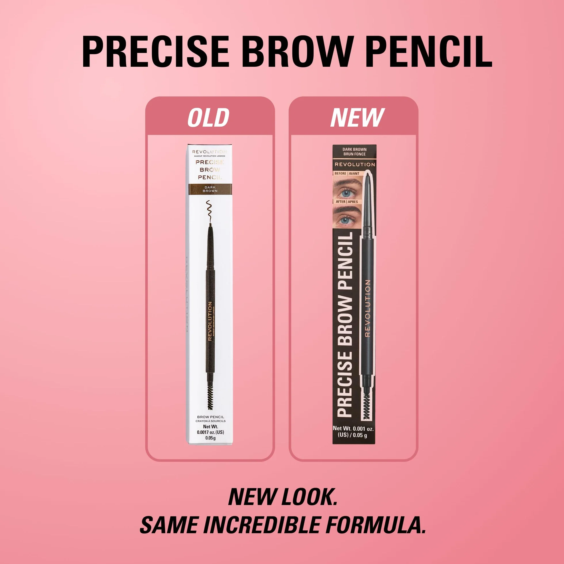 Revolution Beauty London 21378 Ołówek do Brwi, Dark Brown, 9 g