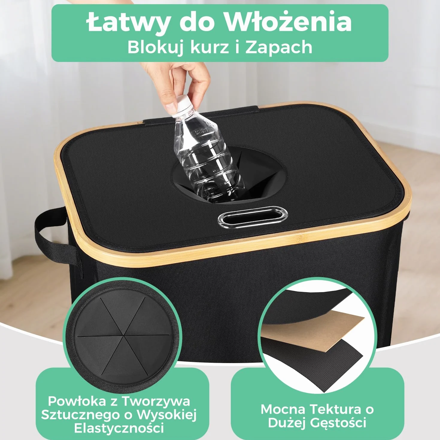 OUSFOT Pojemnik na Butelki 105L Wodoszczelny z Pokrywką