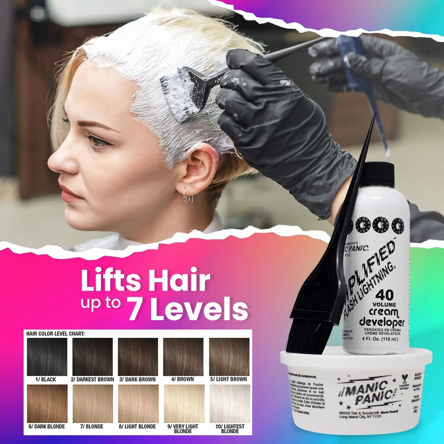 MANIC PANIC Flashlightening - Complete Maximum Hair Lightening Kit - Complete Bleach Kit