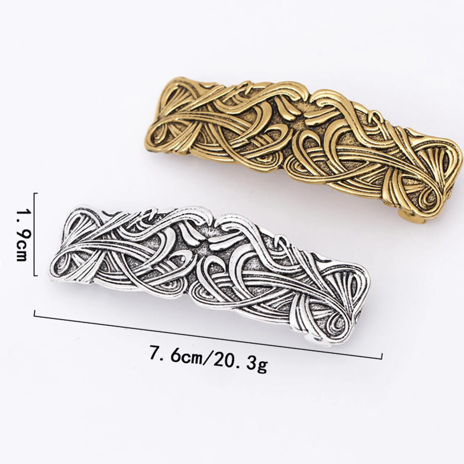 JinYu 2 zestawy srebrnych, długich i cienkich, ręcznie robionych spinek do włosów, metalowe spinki do włosów w stylu francuskim, spinki do włosów dla kobiet i dziewcząt