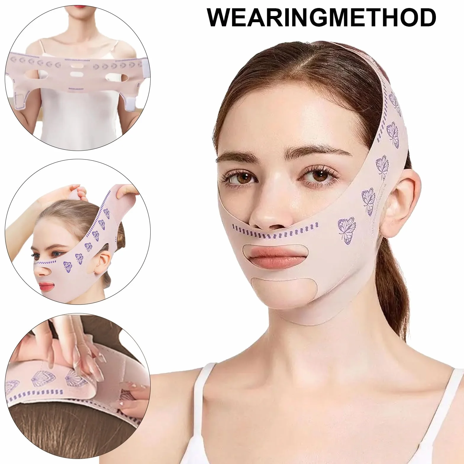 V Maseczki na twarz, Beauty Face Sculpting Sleep Mask V Line Lifting Maska Wielokrotnego użytku Reduktor podwójnego podbródka Pas na szczupłość twarzy na poprawę luźnej skóry twarzy Poprawa morfologii