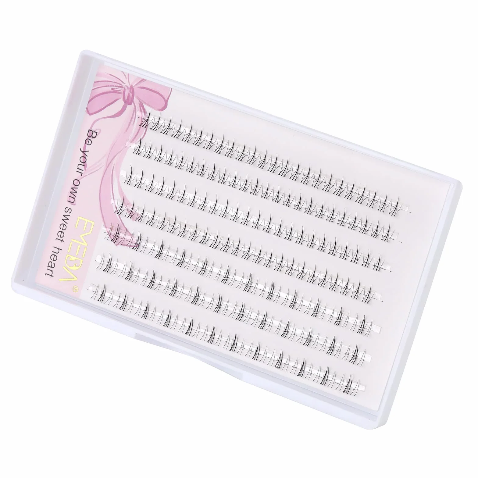 EMEDA DIY przedłużanie rzęs mix D curl 8mm 10mm 12mm Indywidualne rzęsy klastra z pęsetą Super cienka taśma DIY rzęsy Wielokrotnego użytku Naturalne Fałszywe rzęsy klastry rzęs (D08)