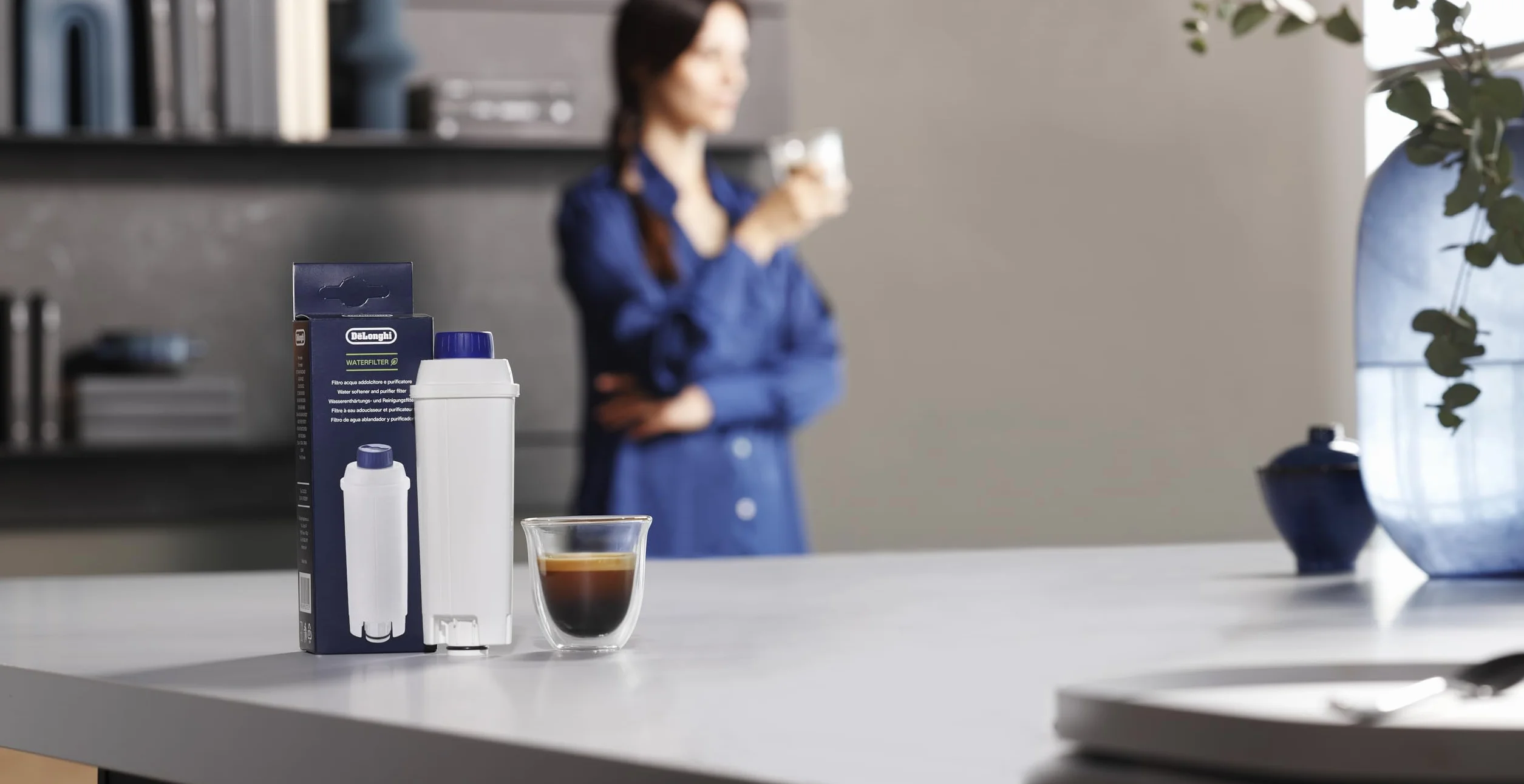 De’Longhi Waterfilter Wkład Filtrujący, Biały/Niebieski, ‎0.3 l