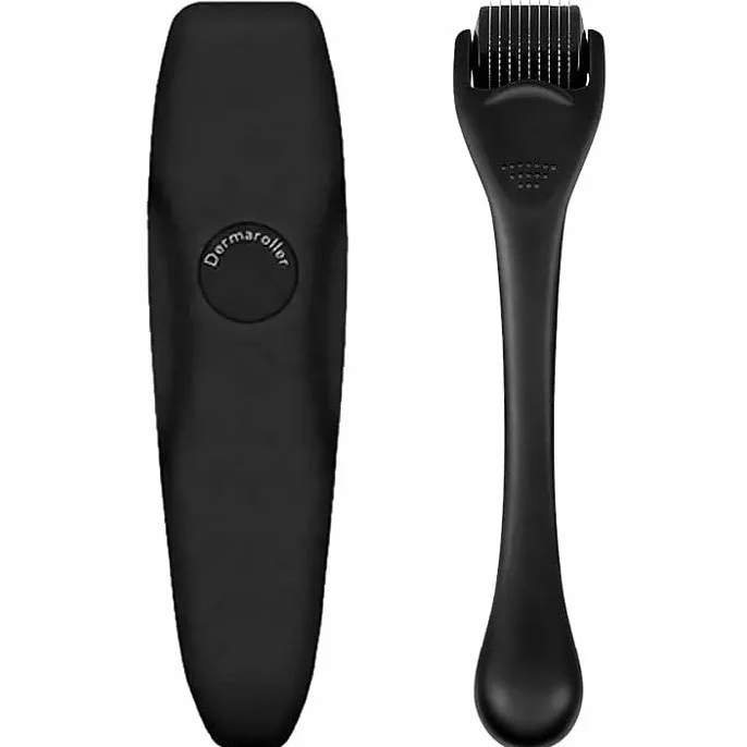 MAZAYA | Derma Roller do Brody i Twarzy | Roller na Porost Brody | Wałek do brody | 540 Tytanowych igieł o grubości 0,5mm | Beard Roller | Stymuluje Porost Brody i Włosów | Wzmacnia Strukturę Włosów