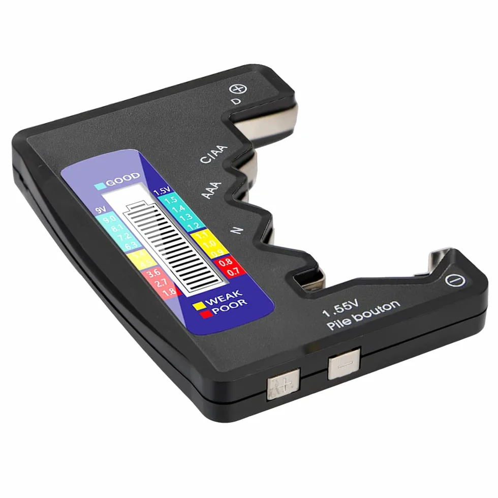 DollaTek 1,5 V 9 V bateria cyfrowa AA AAA LR44 tester uniwersalny tester pojemno?ci baterii litowej zasilacz sprawdzacz narz?dzia pomiarowe - czarny