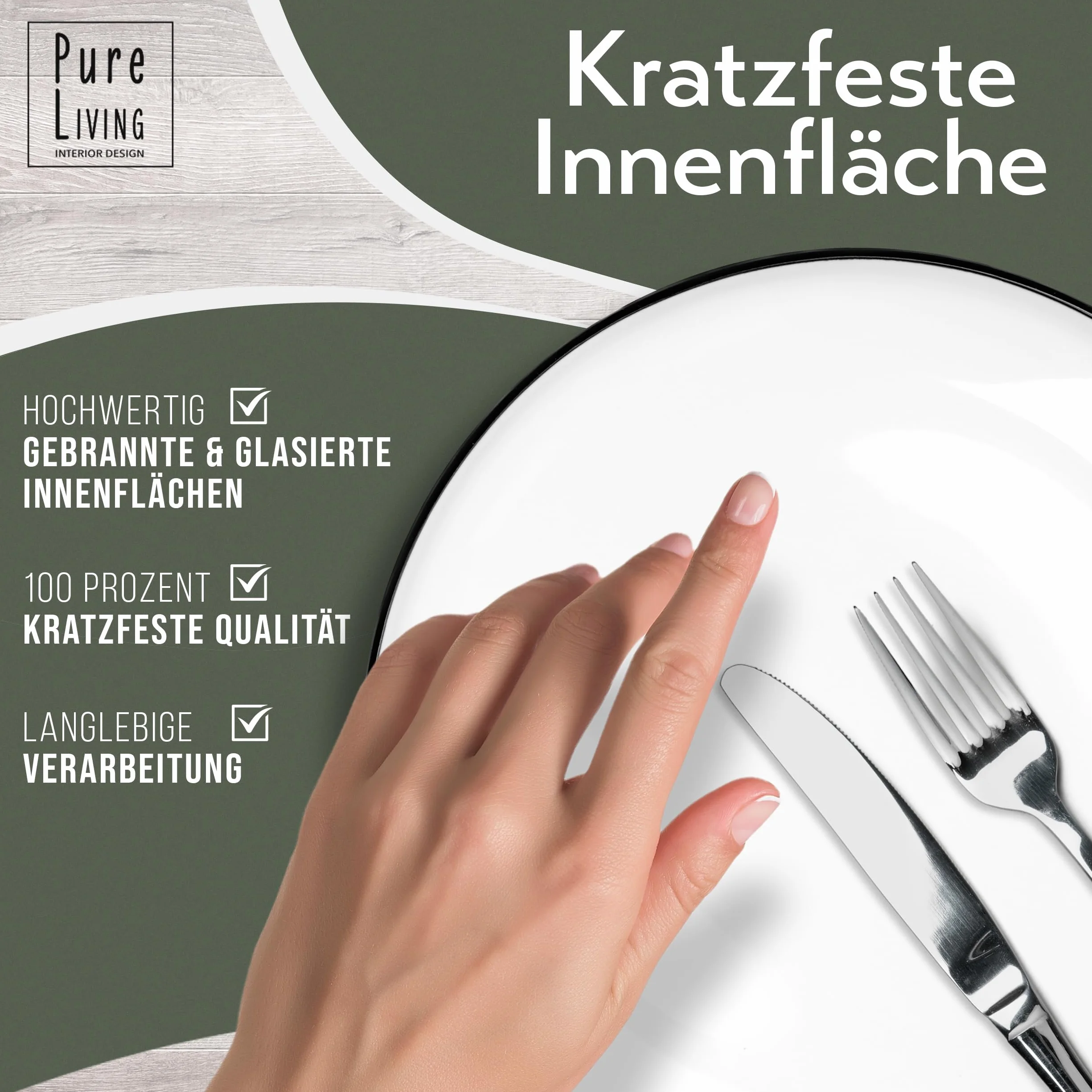 Scandi Pure Living Porcelanowe talerze do zupy, białe, skandynawskie wzornictwo, nadają się do mycia w zmywarce, stylowe, duże miski do sałatek i makaronu, nowoczesne naczynia obiadowe, biała