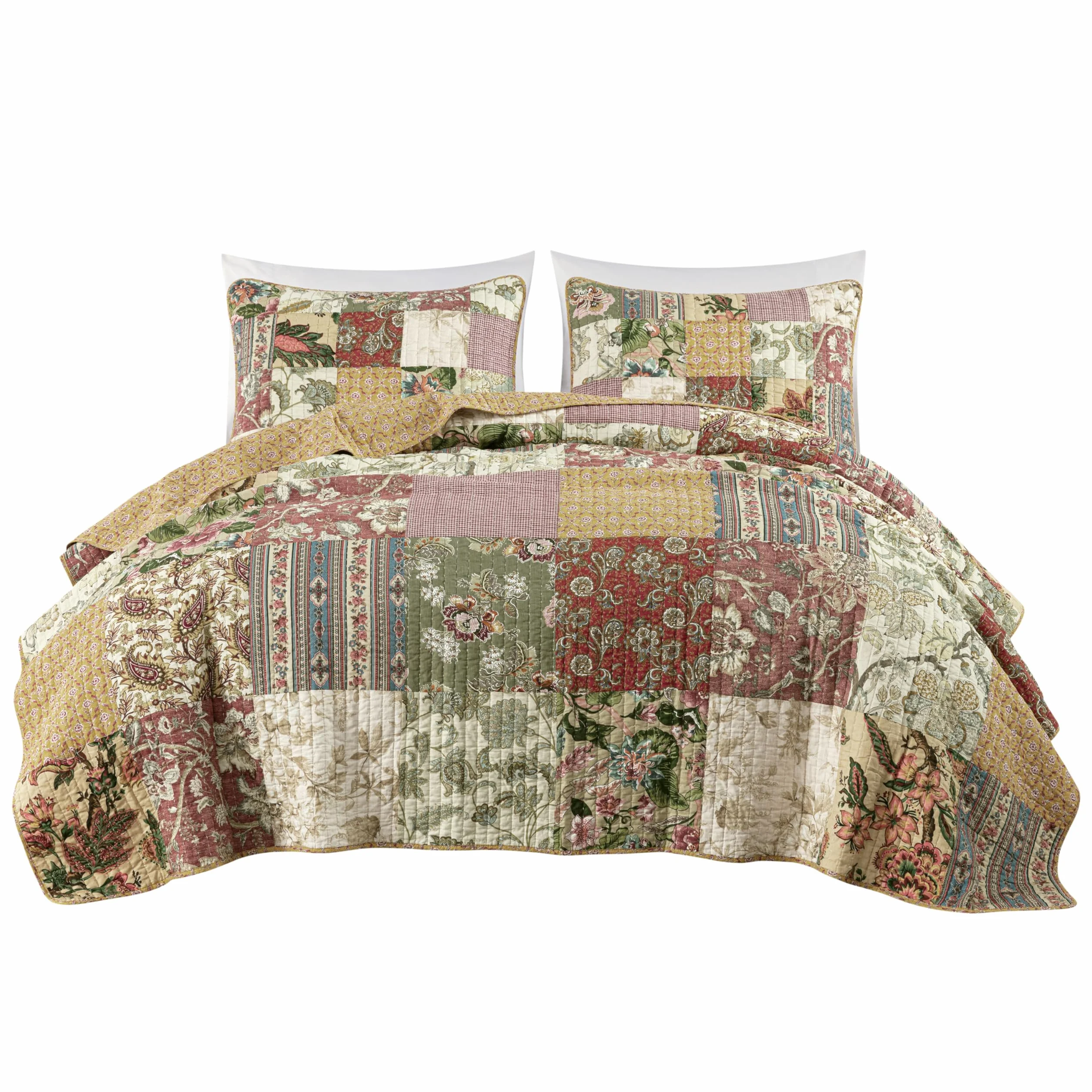Chezmoi Collection Kołdra Patchworkowa 100% Bawełniana Queen