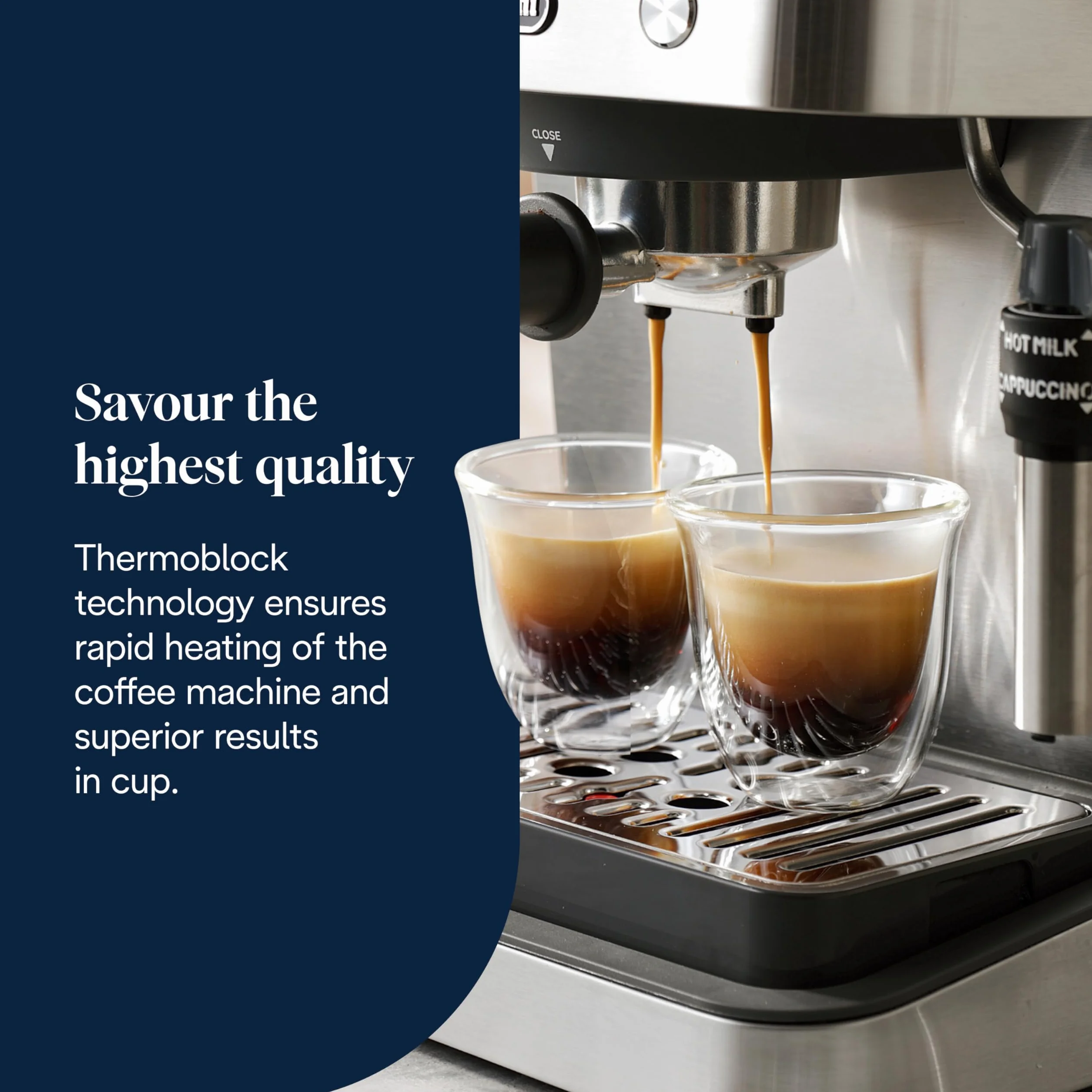 De'Longhi Linea Classic EM450.M ręczny ekspres do kawy 15 barów stal