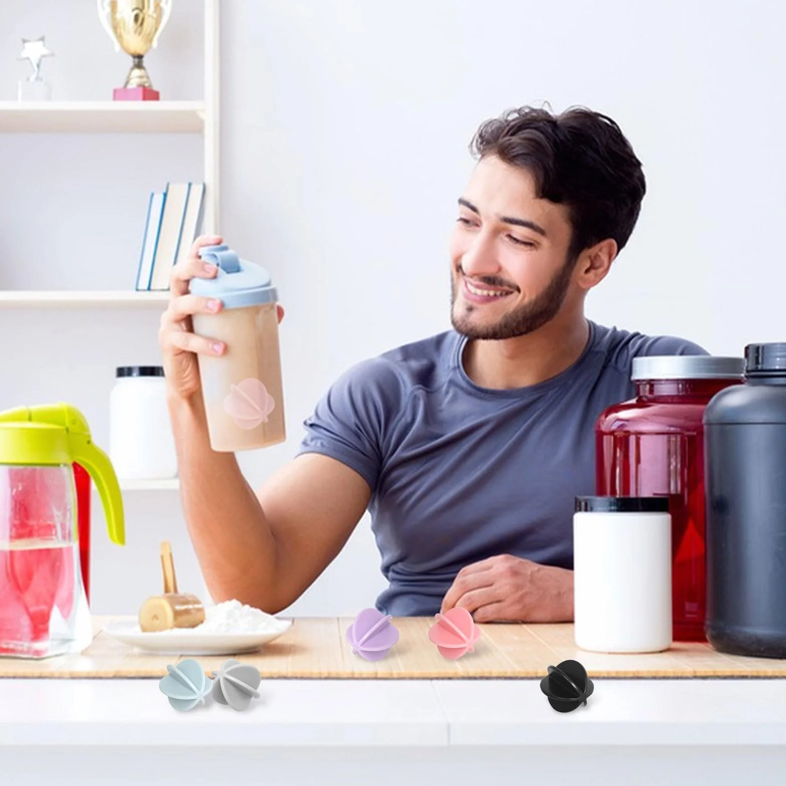 DUTIFUL 6 sztuk shaker ball białko shaker kulki tworzywo sztuczne sport fitness