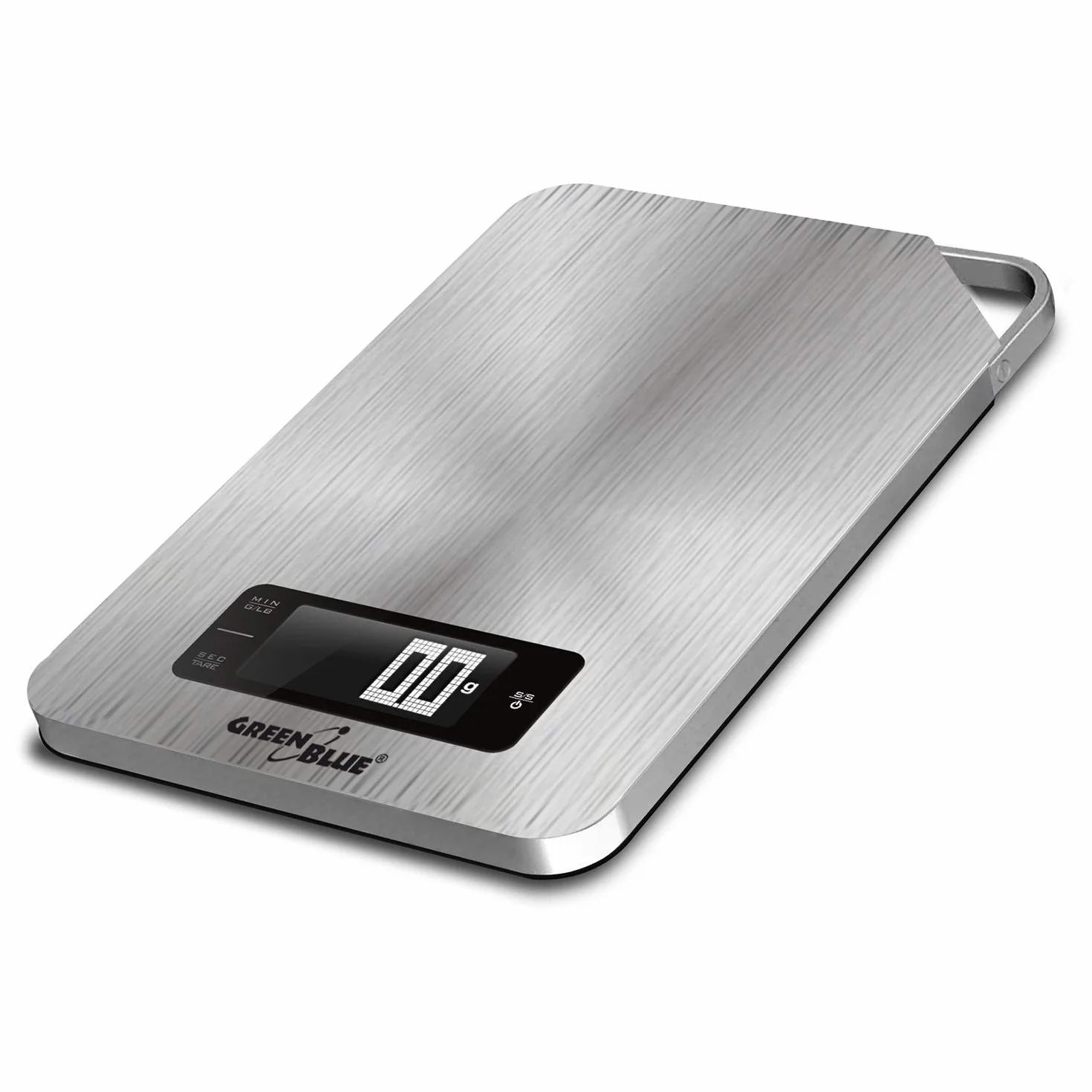 Green Blue GB170 cyfrowa waga kuchenna ze stali nierdzewnej z timerem, waga elektroniczna do 5 kg, min 1 g, funkcja tary, srebrna