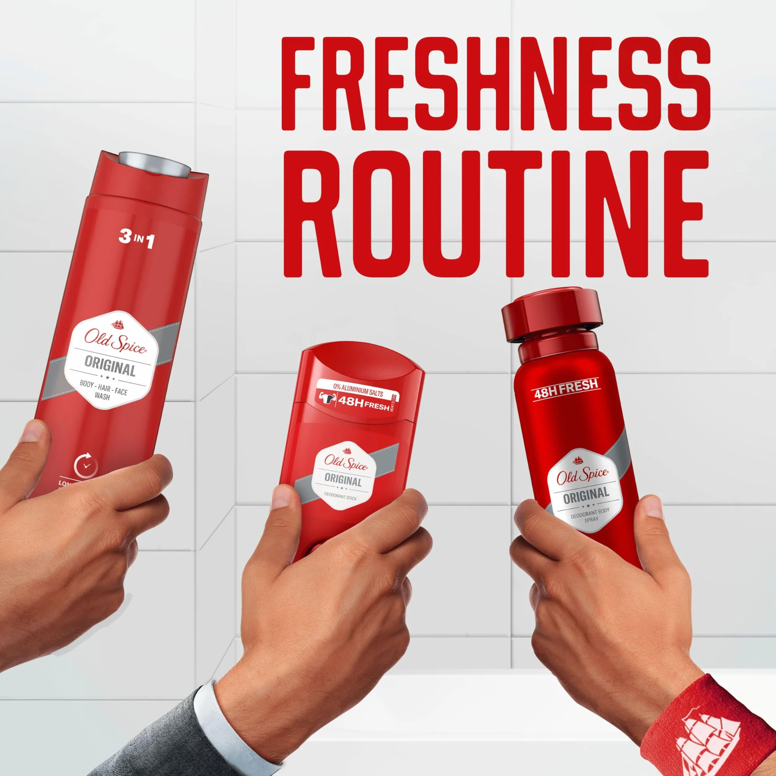 Old Spice Oryginalny dezodorant w sprayu do ciała, dezodorant w sprayu bez aluminium dla mężczyzn, 6 sztuk (6 x 150 ml)