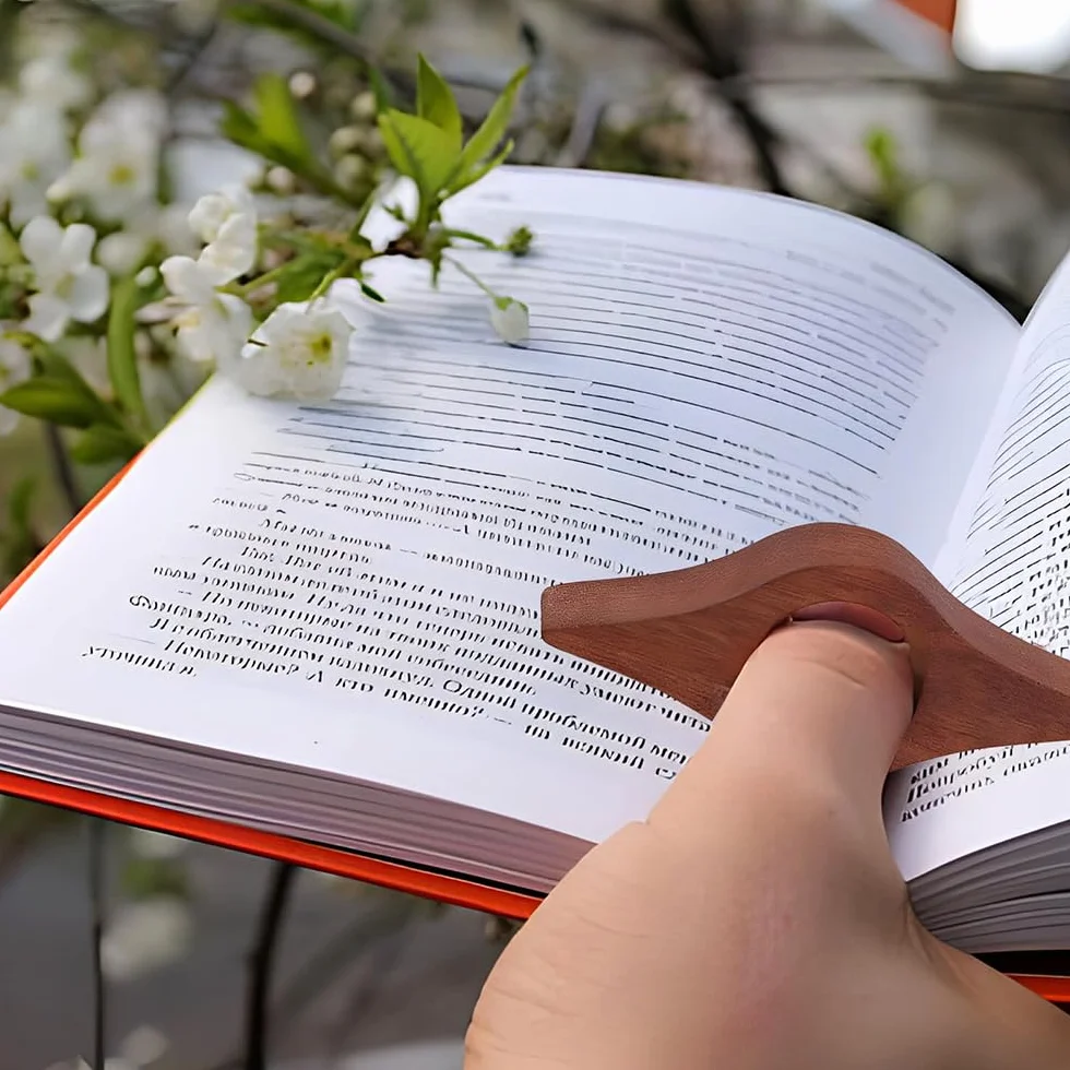 Yeenao Drewniana Zakładka na Kciuk Uchwyt do Stron Książki