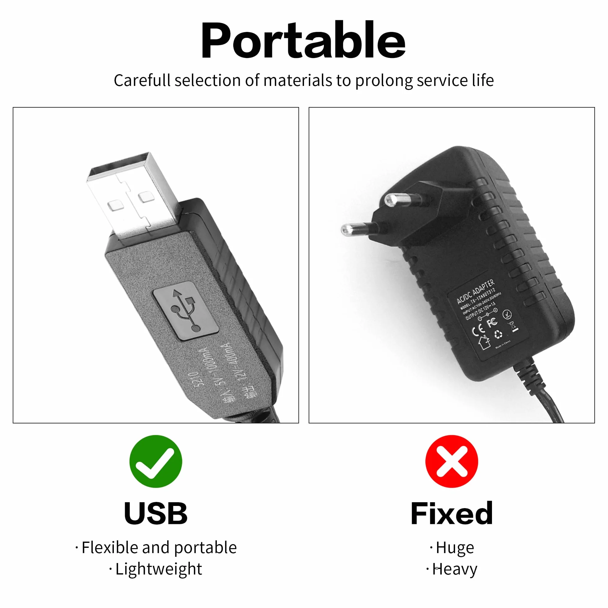 Kabel do ładowania 12 V do golarki Braun Series 9 7 5 4 3 2 1 C Z, zamiennik USB