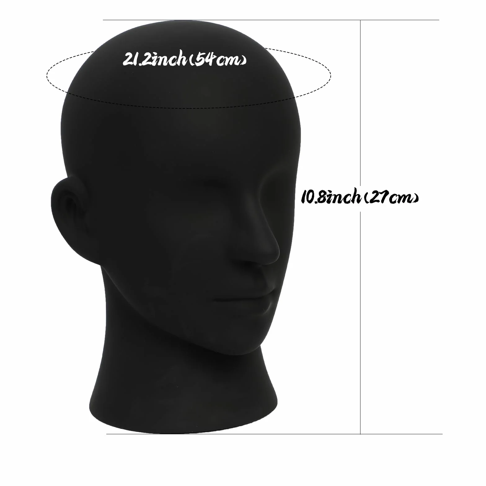 Głowa manekina błyszcząca profesjonalna głowa PVC męska-dorosła manekina wyświetlacz głowy do okularów,kapelusz,konsola do gier,peruki,słuchawki (Matte black)