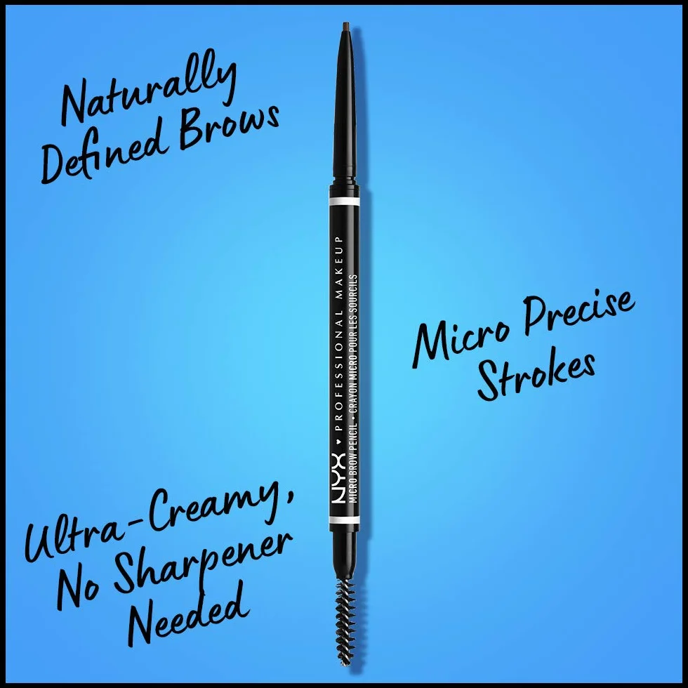 NYX Professional Makeup Micro Brow Pencil dwupak, dwustronny z wykręcanym ołówkiem do brwi i szczoteczką, wegańska formuła, kolor: espresso