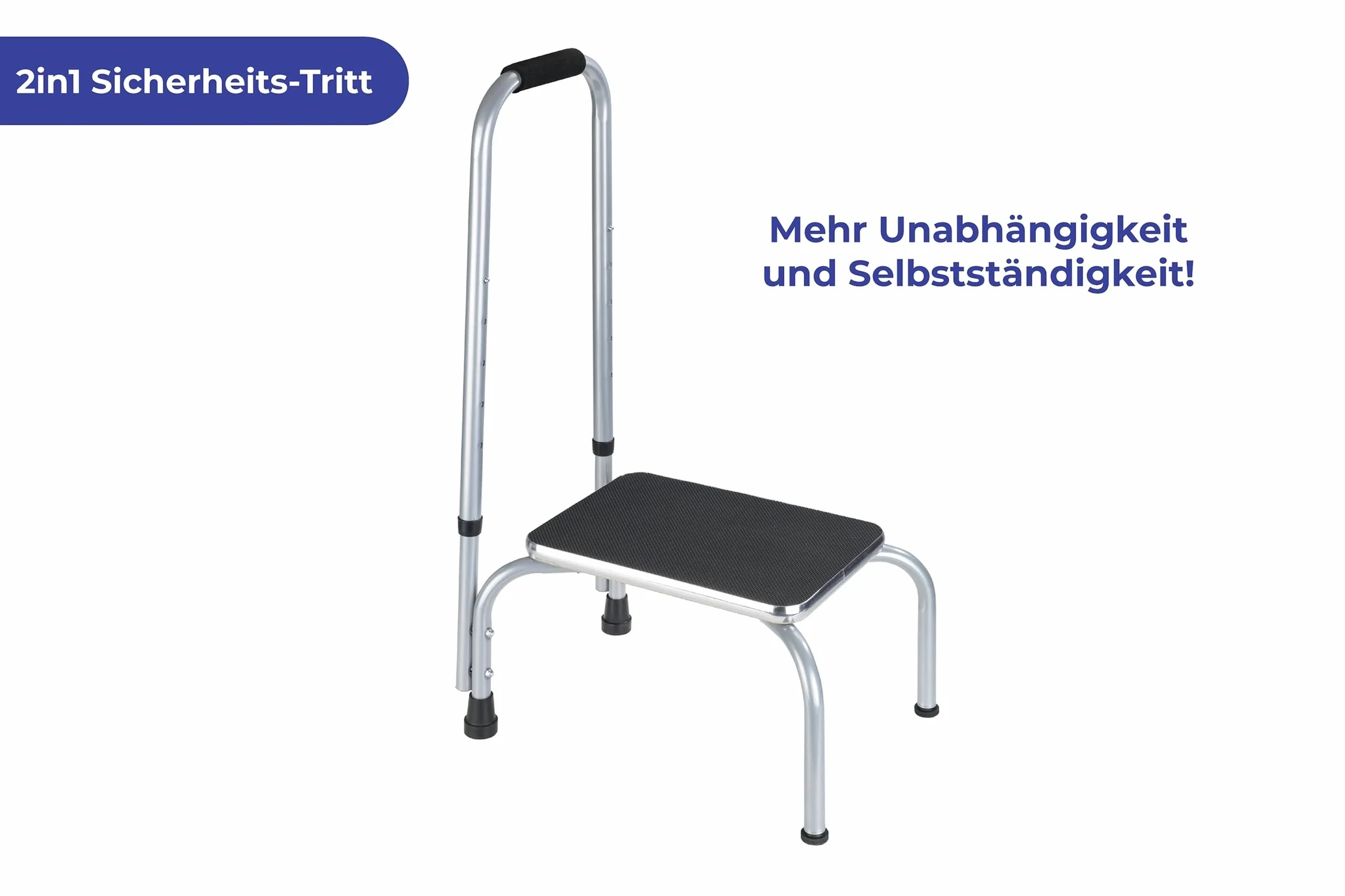 Wenko Secura Stopień z uchwytem bezpieczeństwa 22 cm Czarny